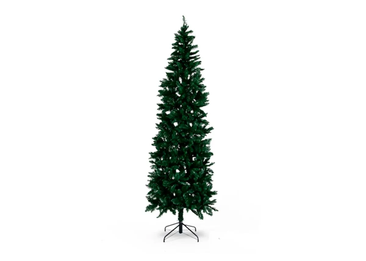 A slim 8ft green artificial christmas tree from EZ Livings Noble range.