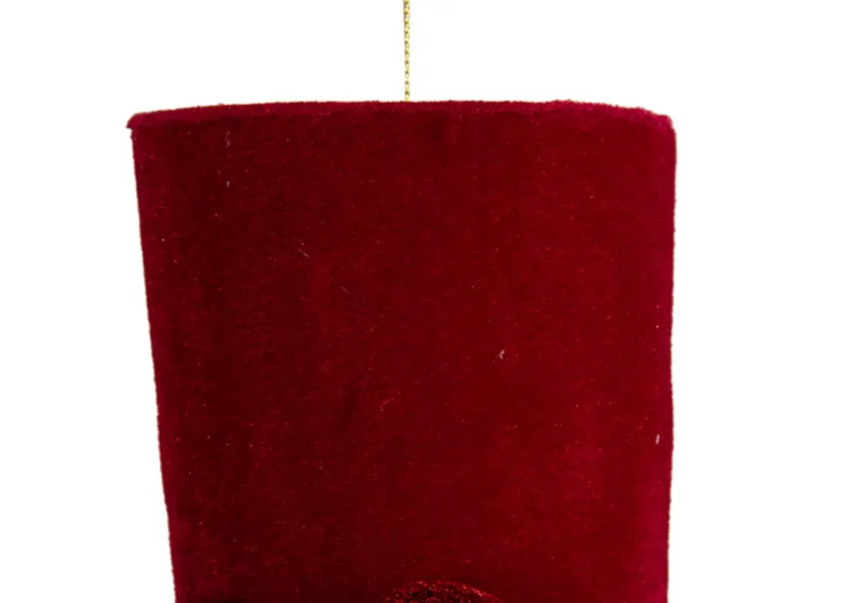 A dimension image of the Red Hat Bauble with 10cm x 13cm