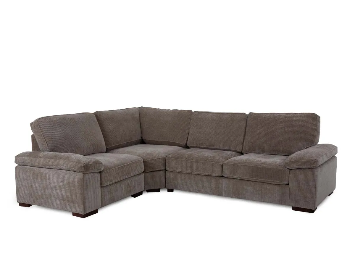 Large Beige Corduroy LHF Corner Sofa - Westport