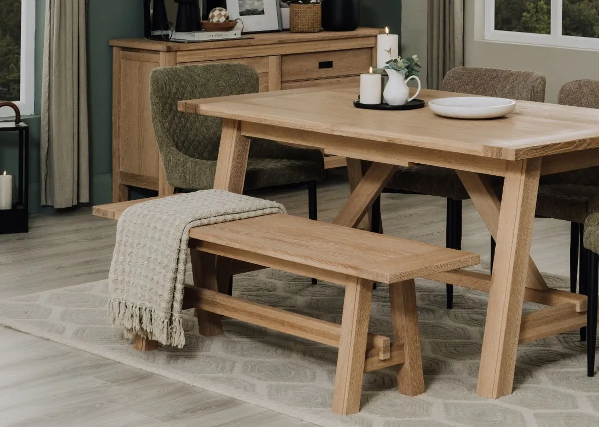 144cm Oak Dining Bench - Albany