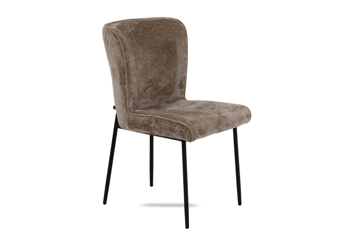 Taupe Fabric Dining Chair - Maple