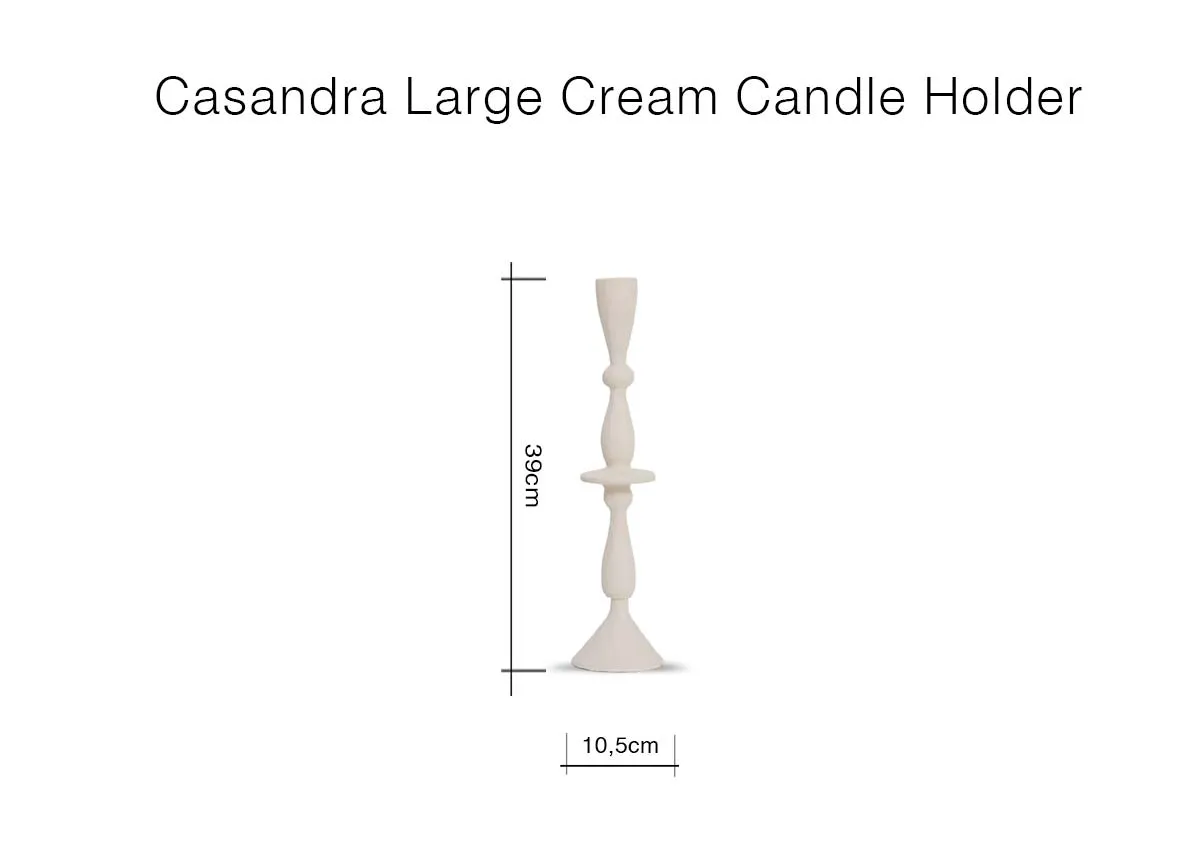 A dimension image of the Casandra Candle Holder with 10.5cm x 39cm