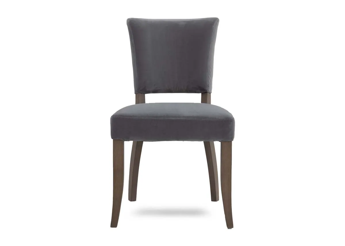 Vintage Grey Fabric Dining Chair - Athy
