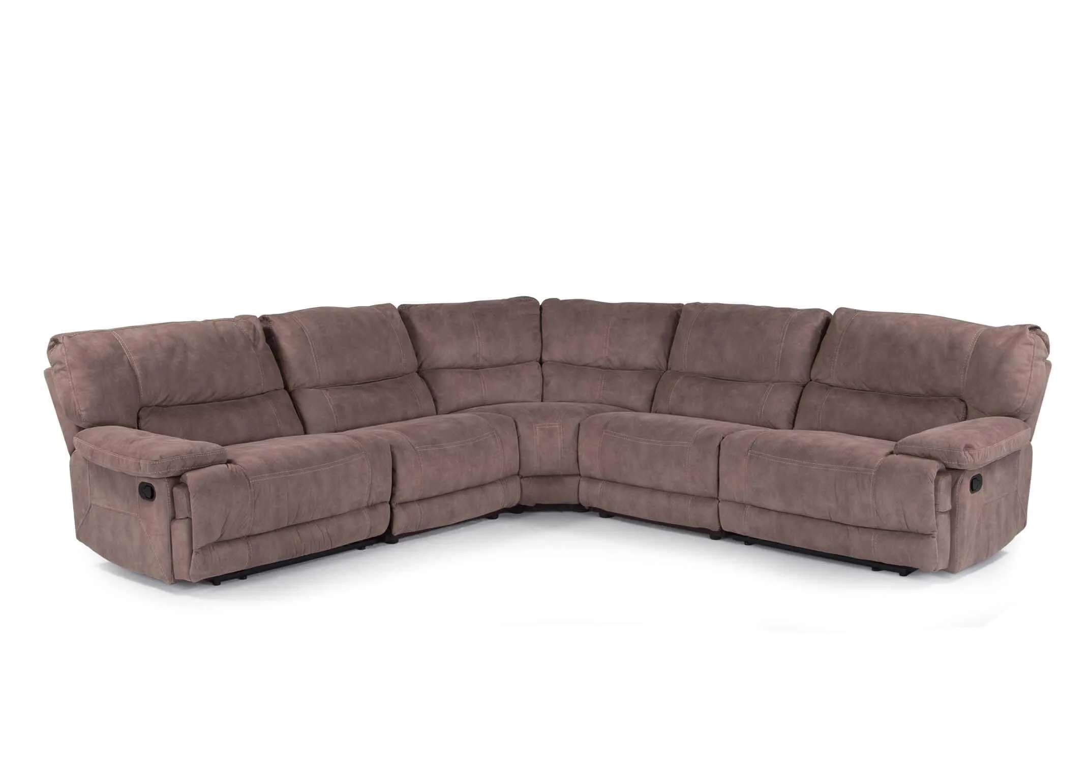 Medium Taupe Fabric Reclining Corner Sofa - Baxter