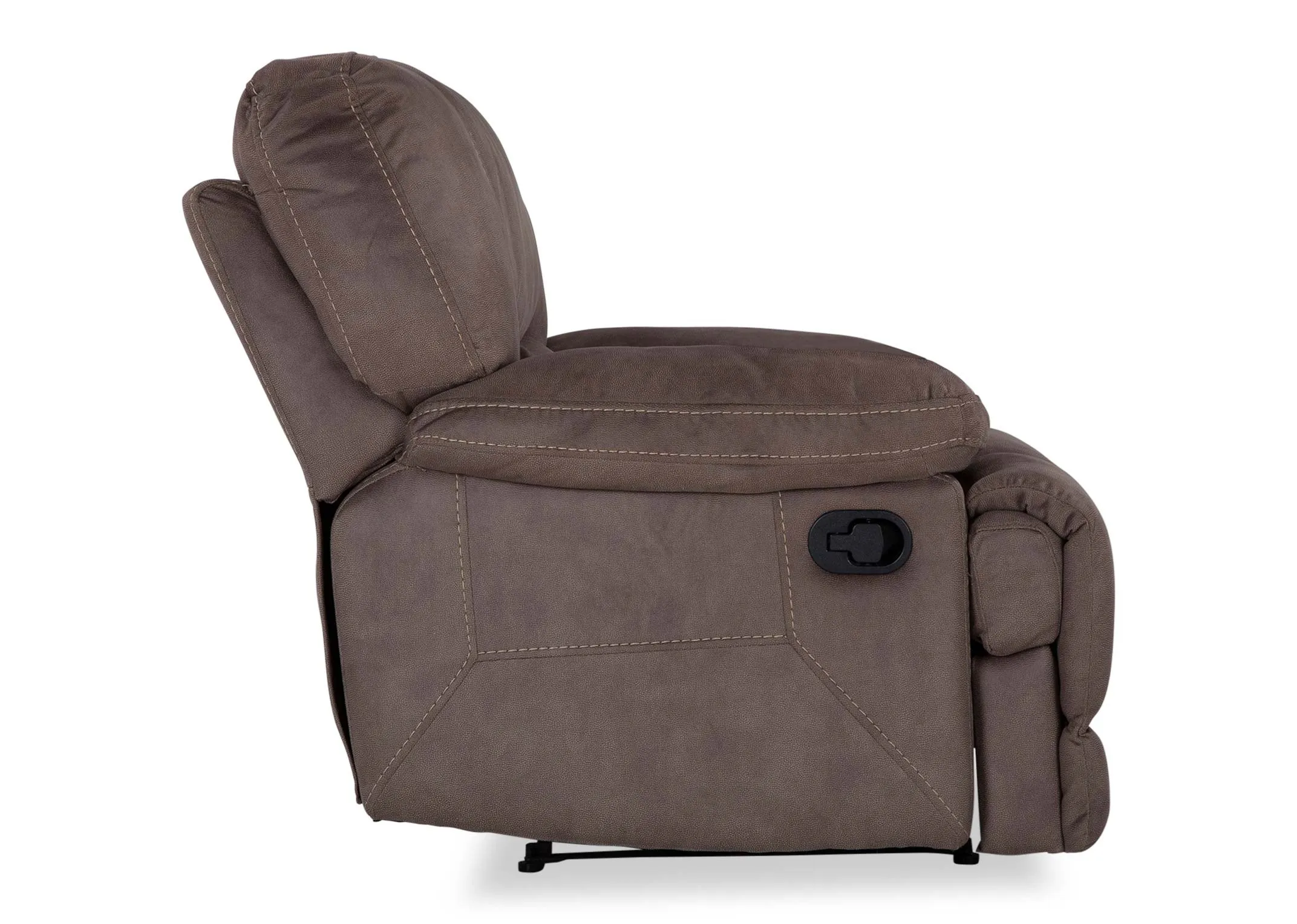 A view from the side of the Baxter reclining armchair.
