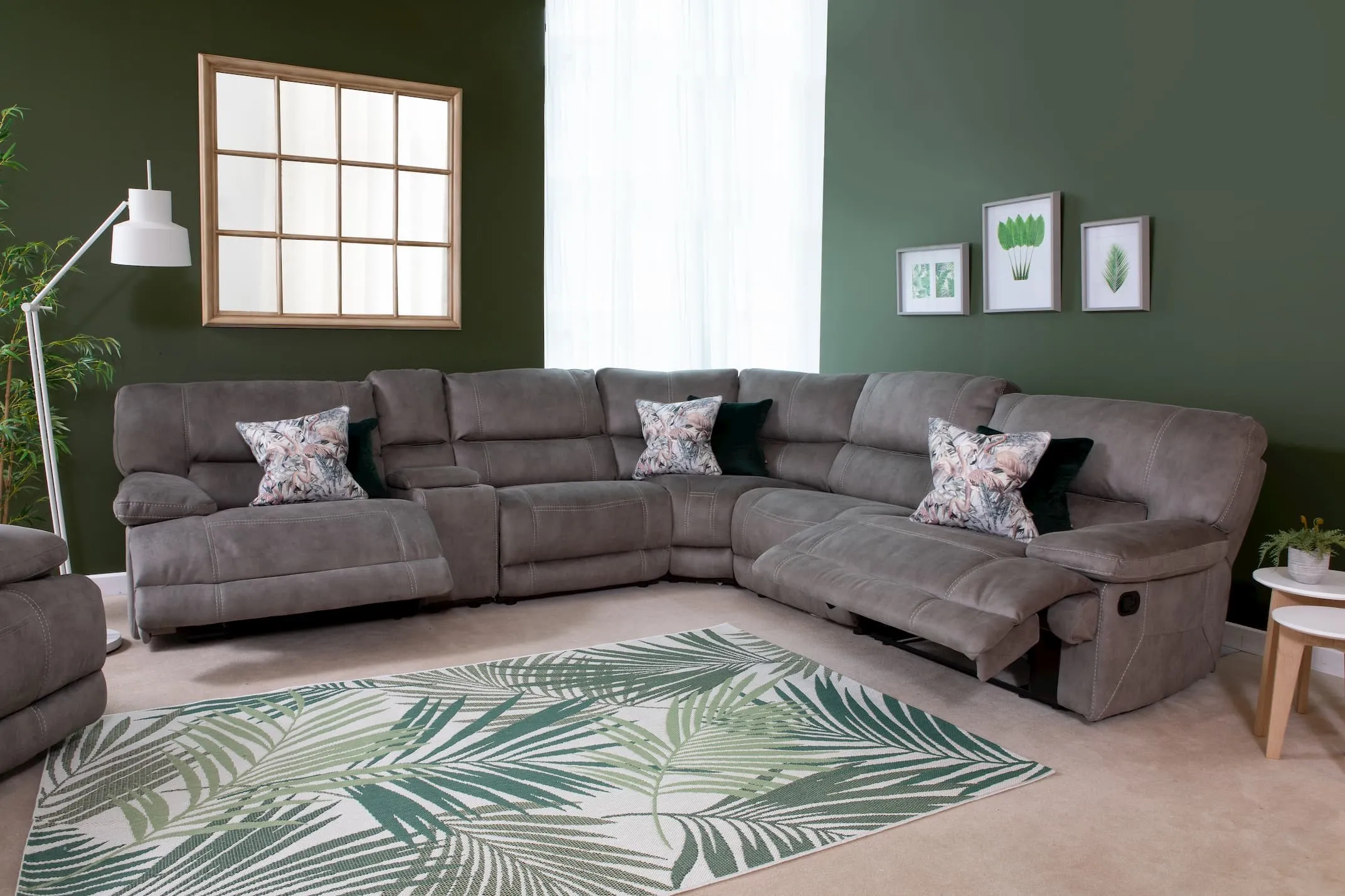 Baxter Grey Armless Unit as part of the Large Corner unit in a lifestyle image