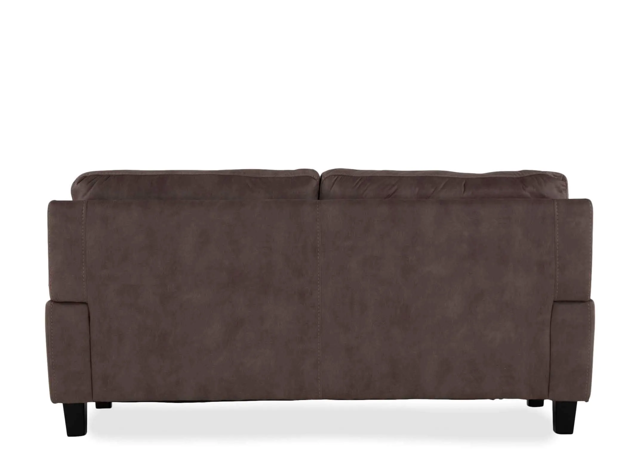 A view of the back of the 2.5 seater Nikita fabric sofa.