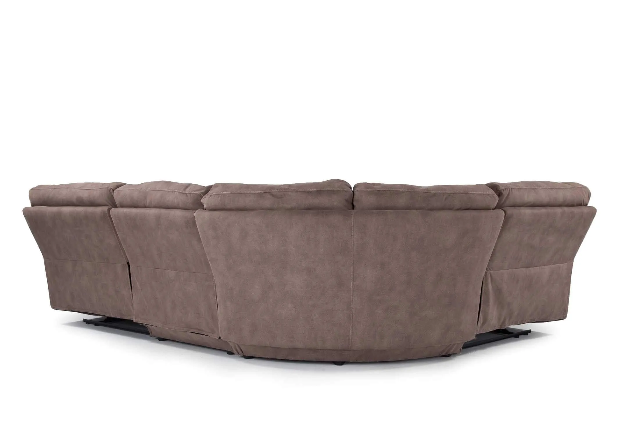 View from left arm side view of the small reclining Baxter corner sofa  