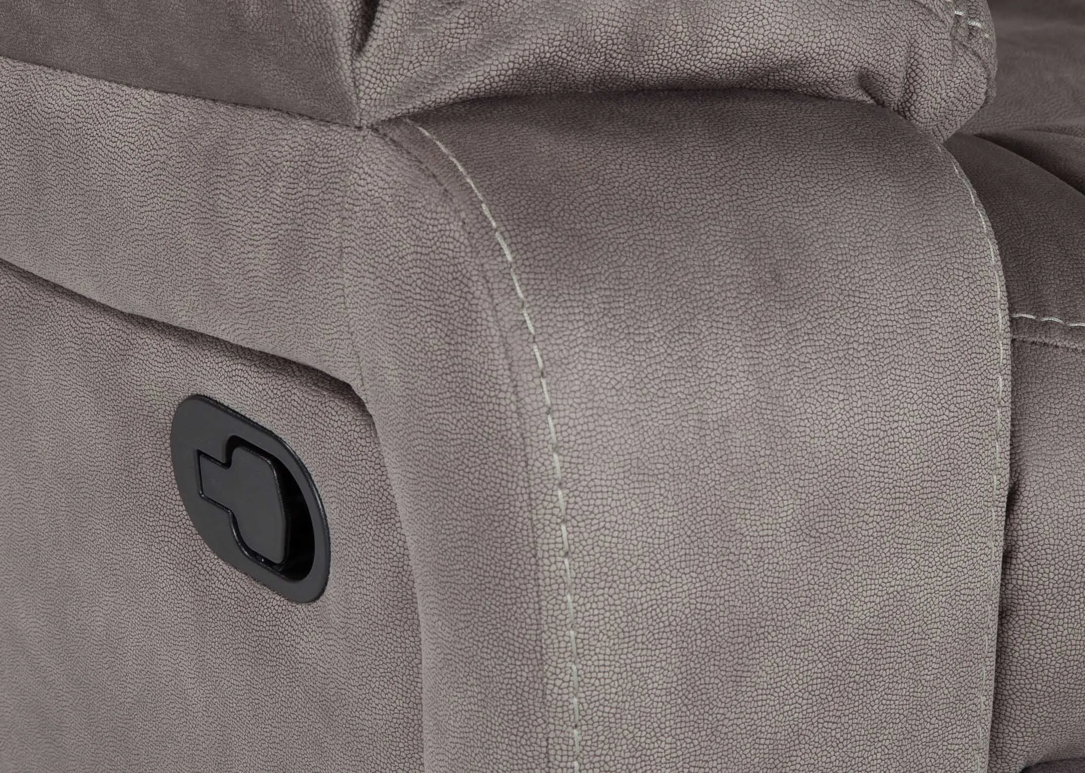 A lifestyle image of the Bradford grey armchair with the Aston tables & Mellan floor lamp