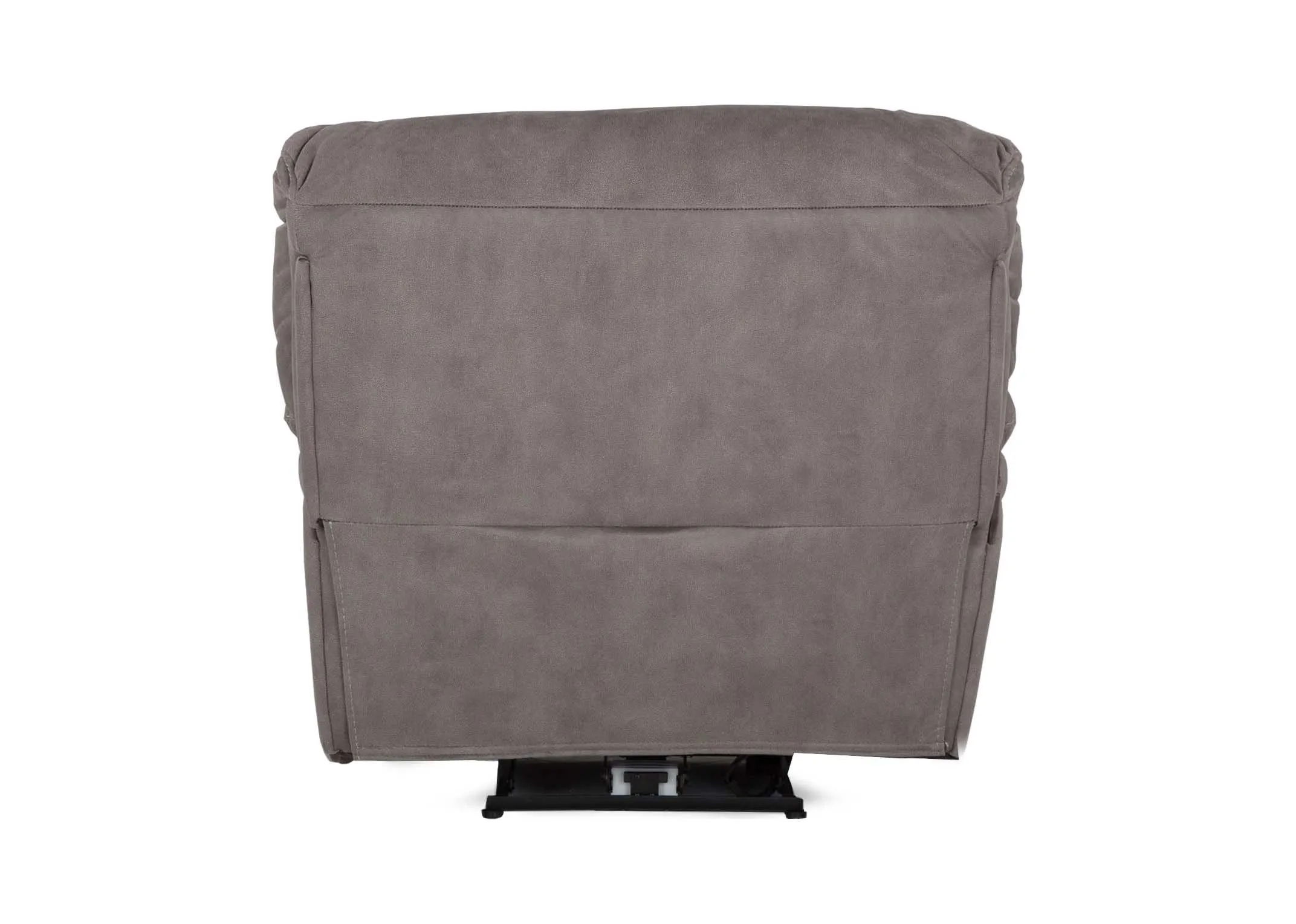 Rear view of grey suede fabric Bradford reclining armchair
