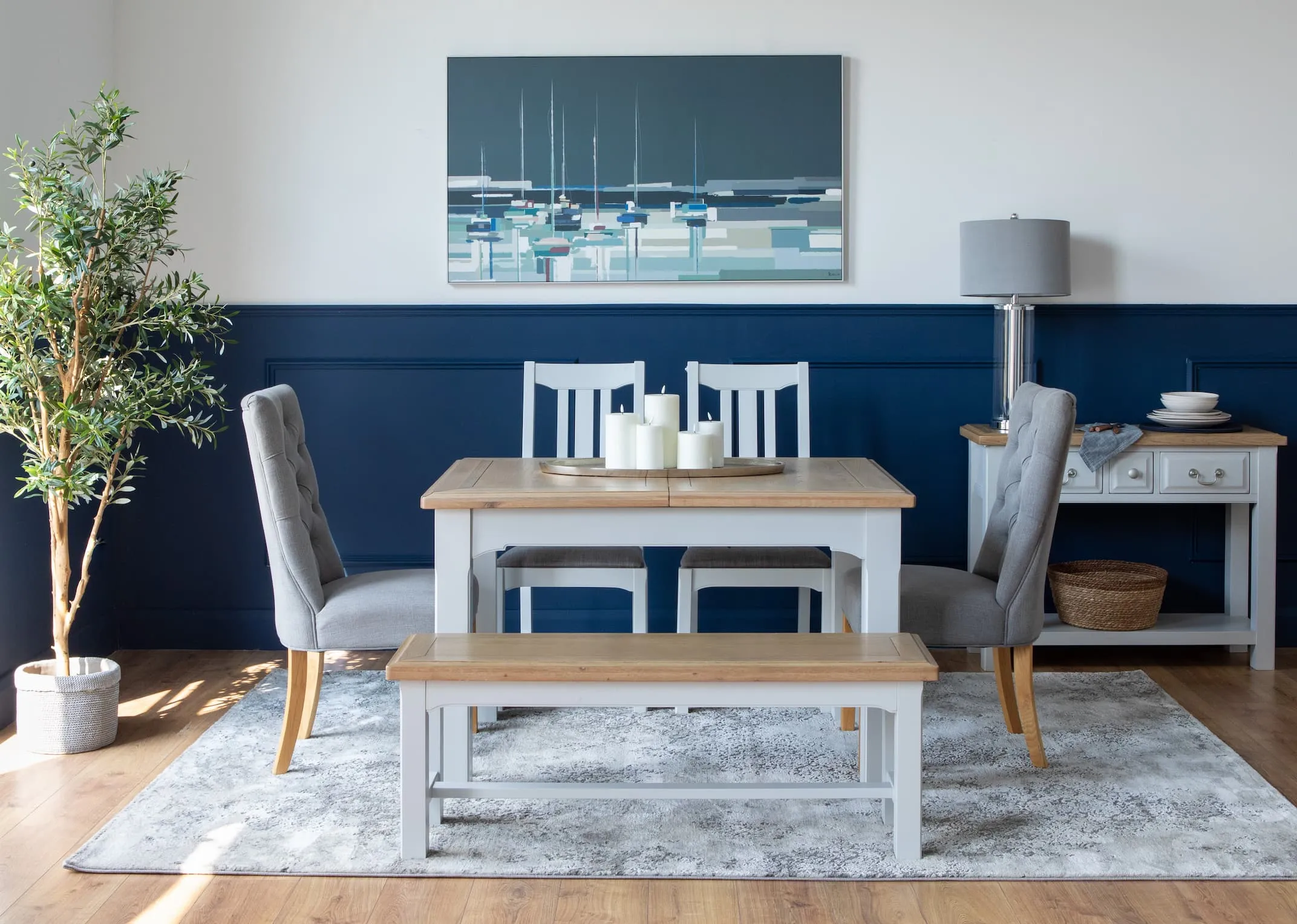 Country-style Extendable Grey Dining Table - Georgia