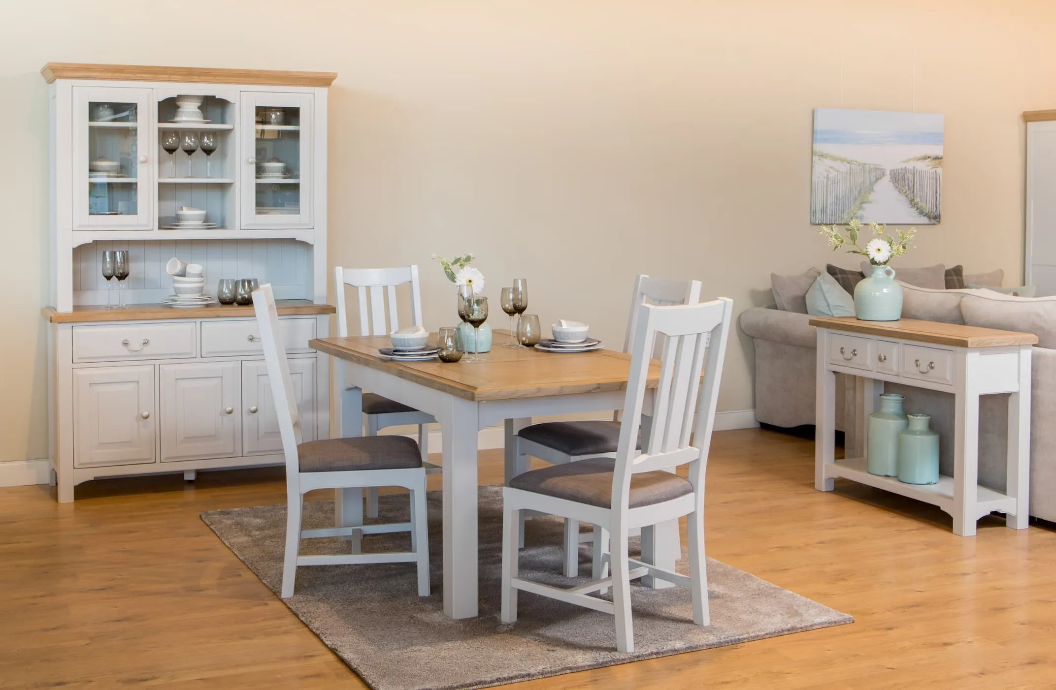 Georgia Large Grey Sideboard in a lifetsyle image with the Dining Table