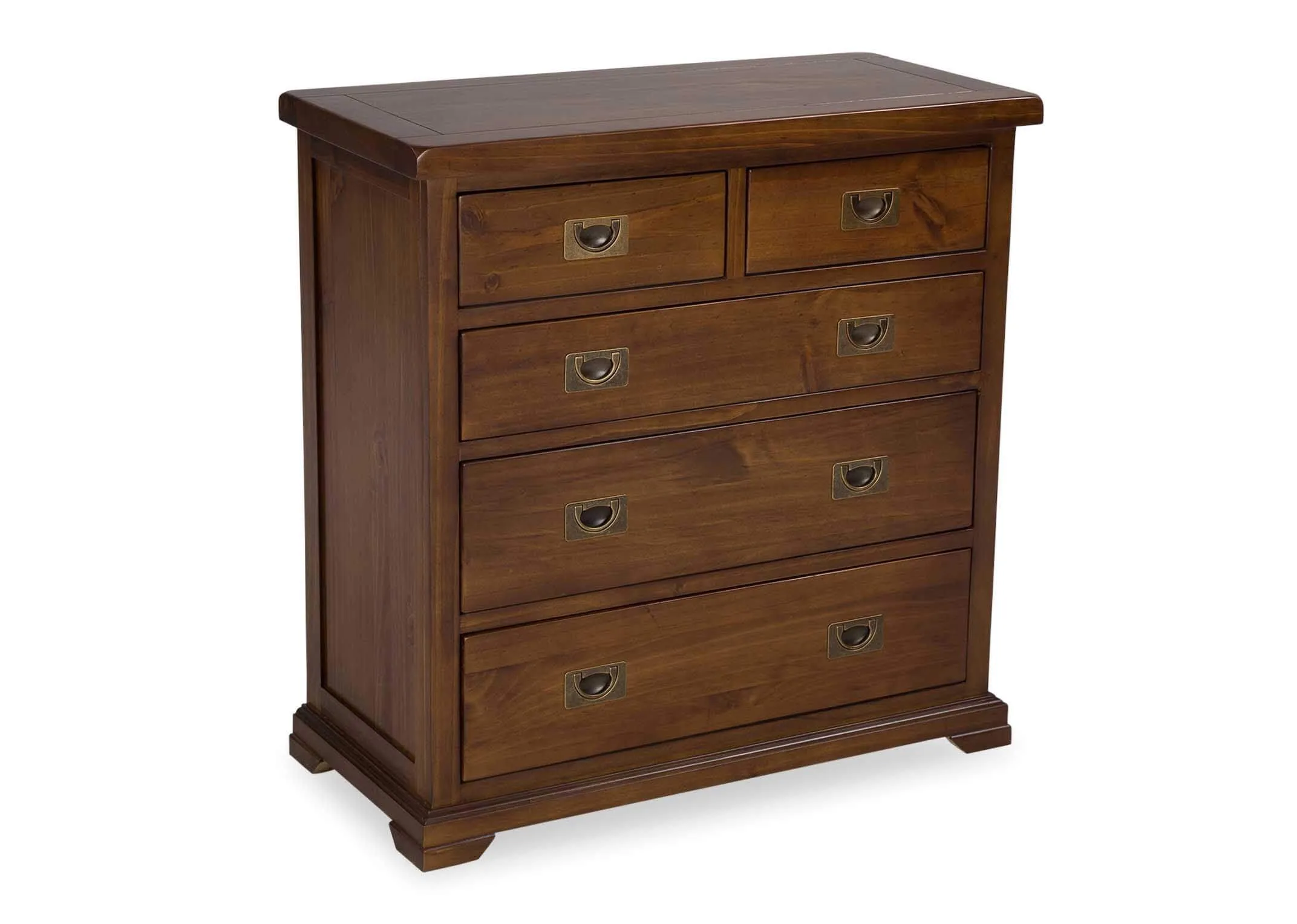 Five Drawer Dark Solid Wood Chest - Aisling