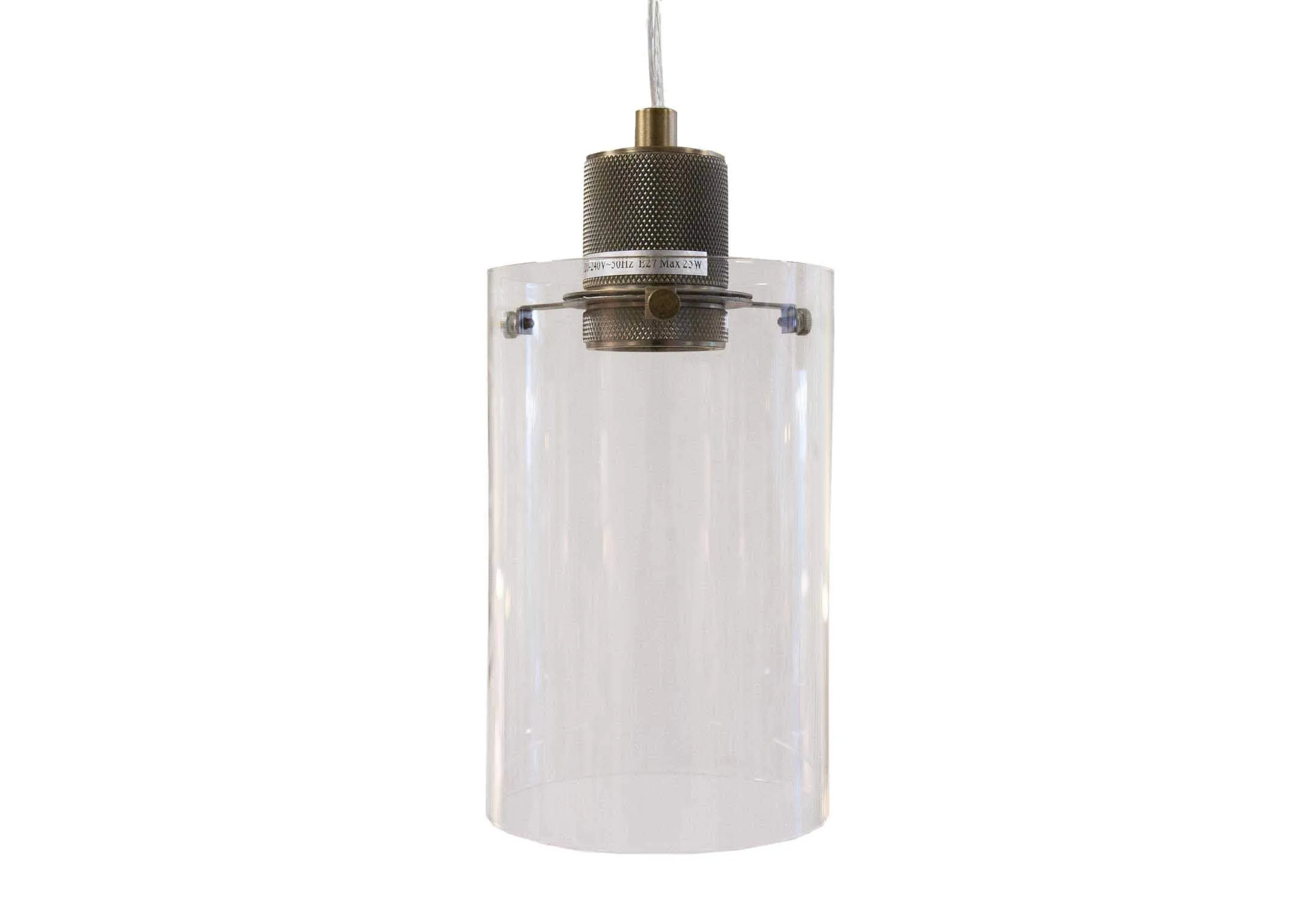 Detailed close-up view of the Norton bronze hanging ceiling light showing the light fitting with surrounding glass