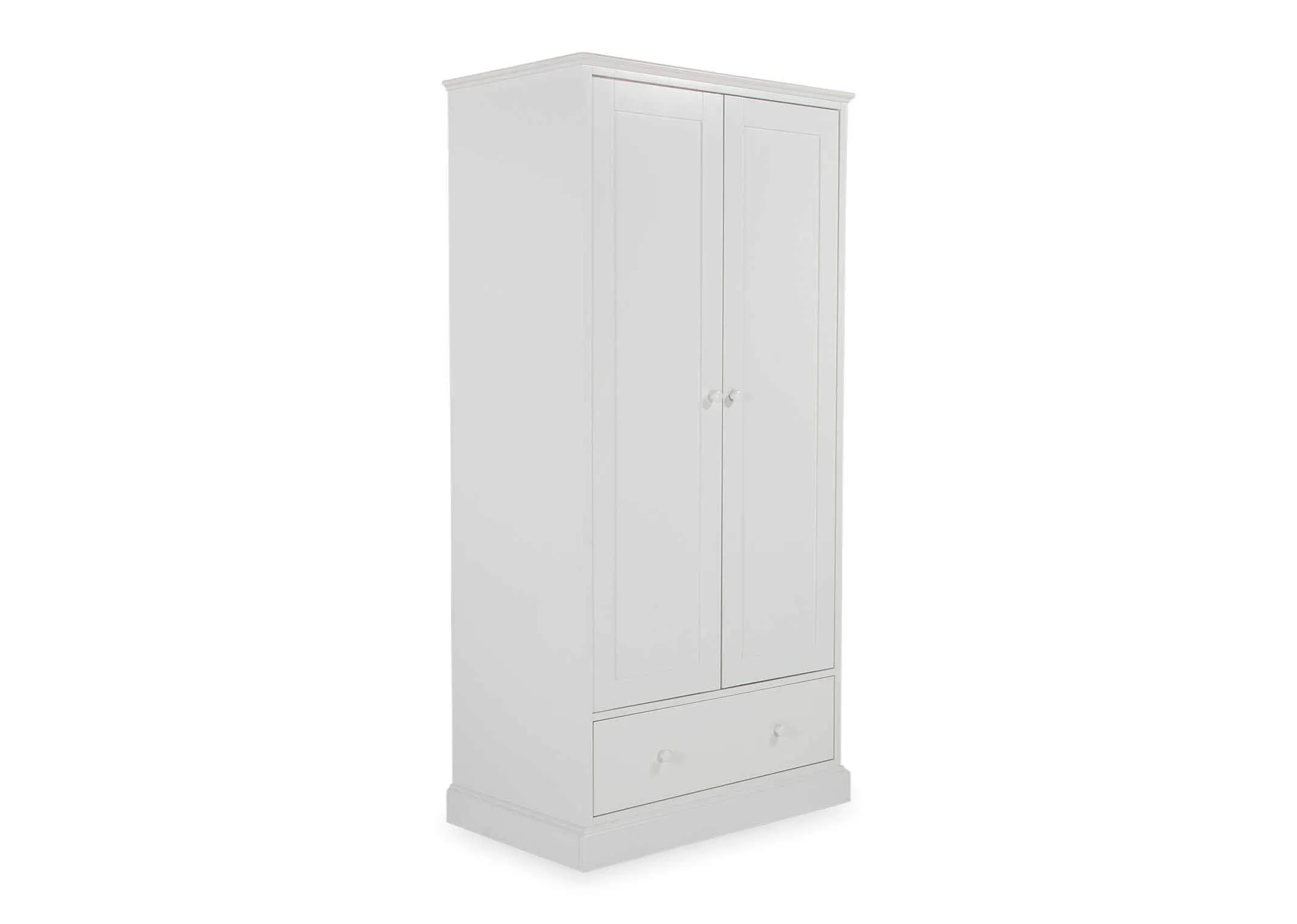 White 2 Drawer Wardrobe - Rivendale