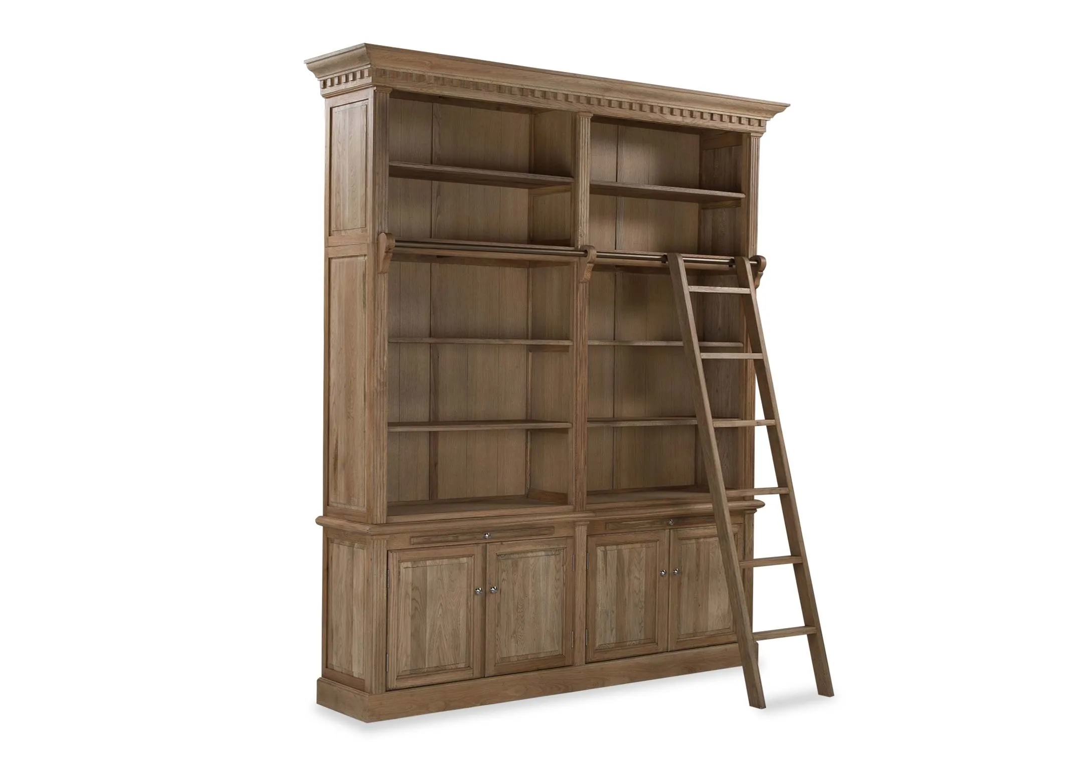 Oak Bookcase With Ladder - Iona