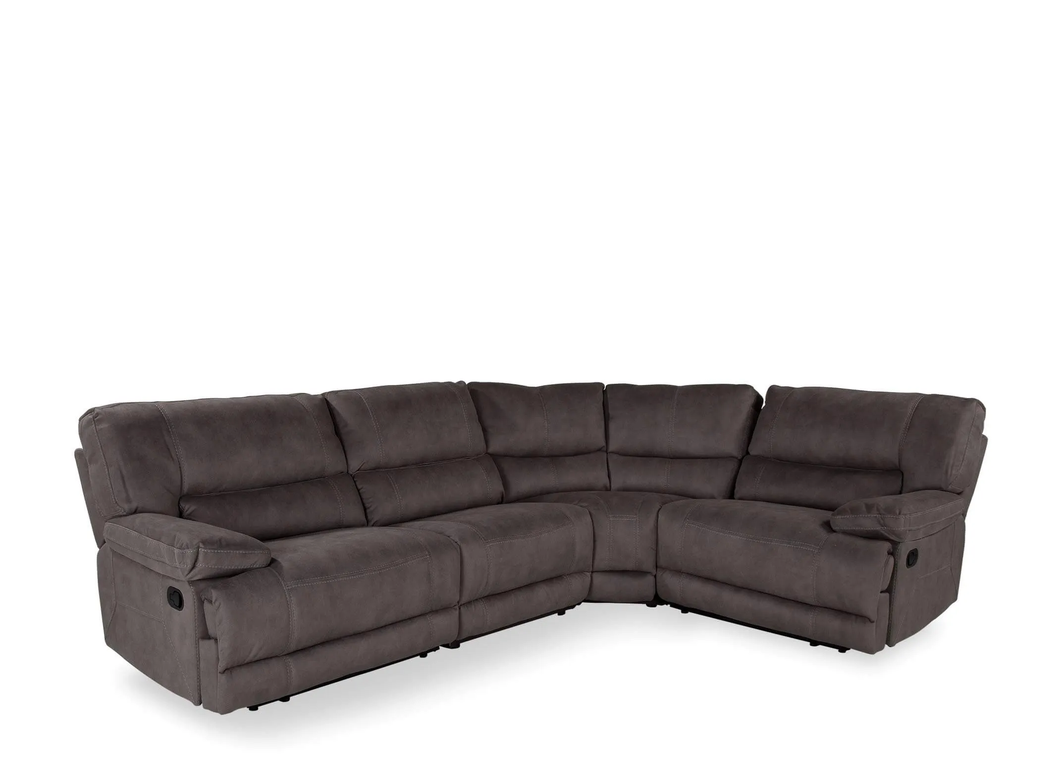 Small Grey Fabric Reclining Corner Sofa - Baxter