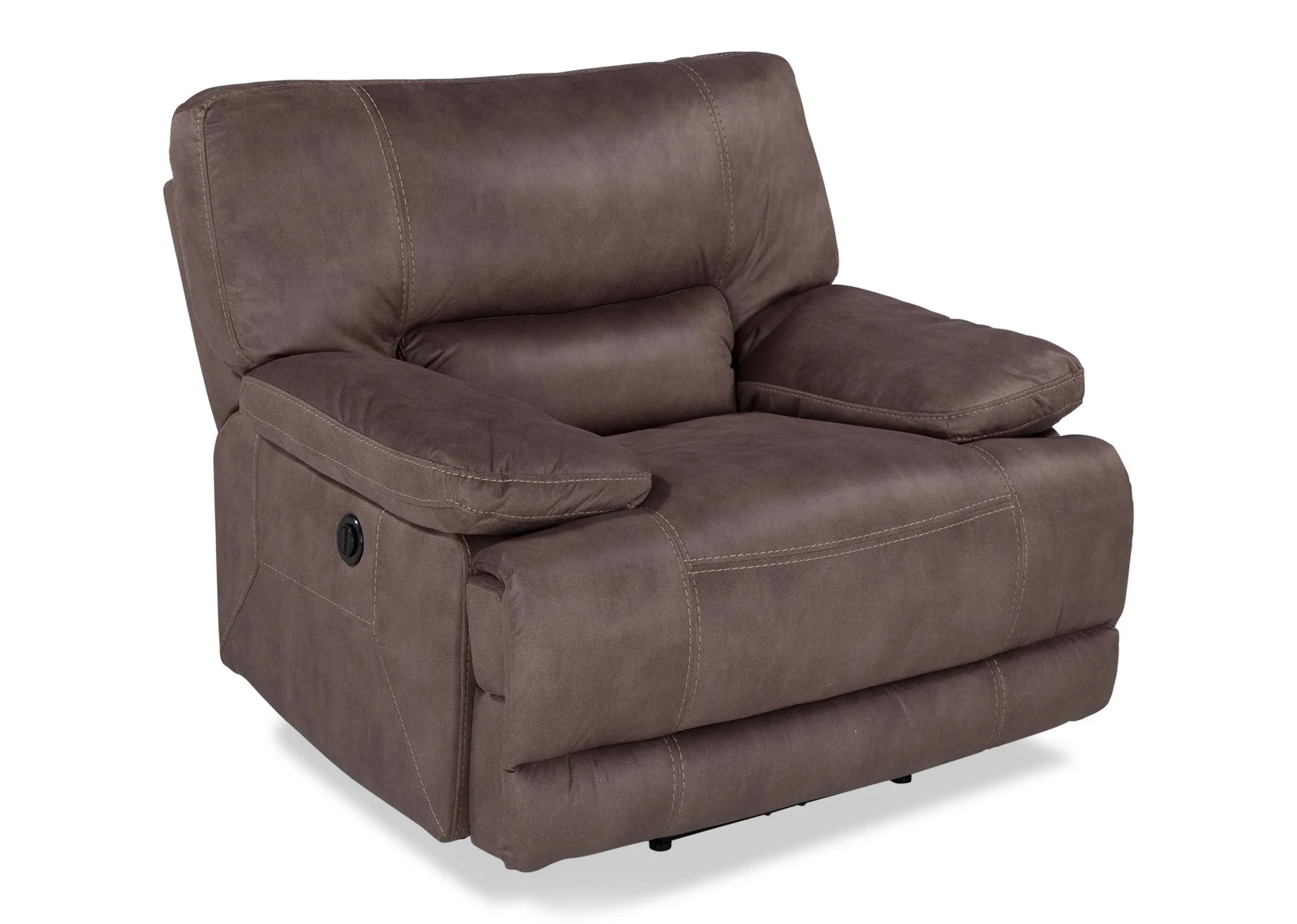 Taupe Faux-Suede Power Reclining Armchair - Baxter
