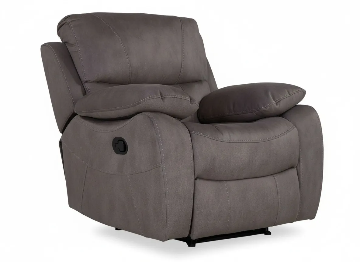 Sultry Grey Fabric Reclining Armchair - Hannah