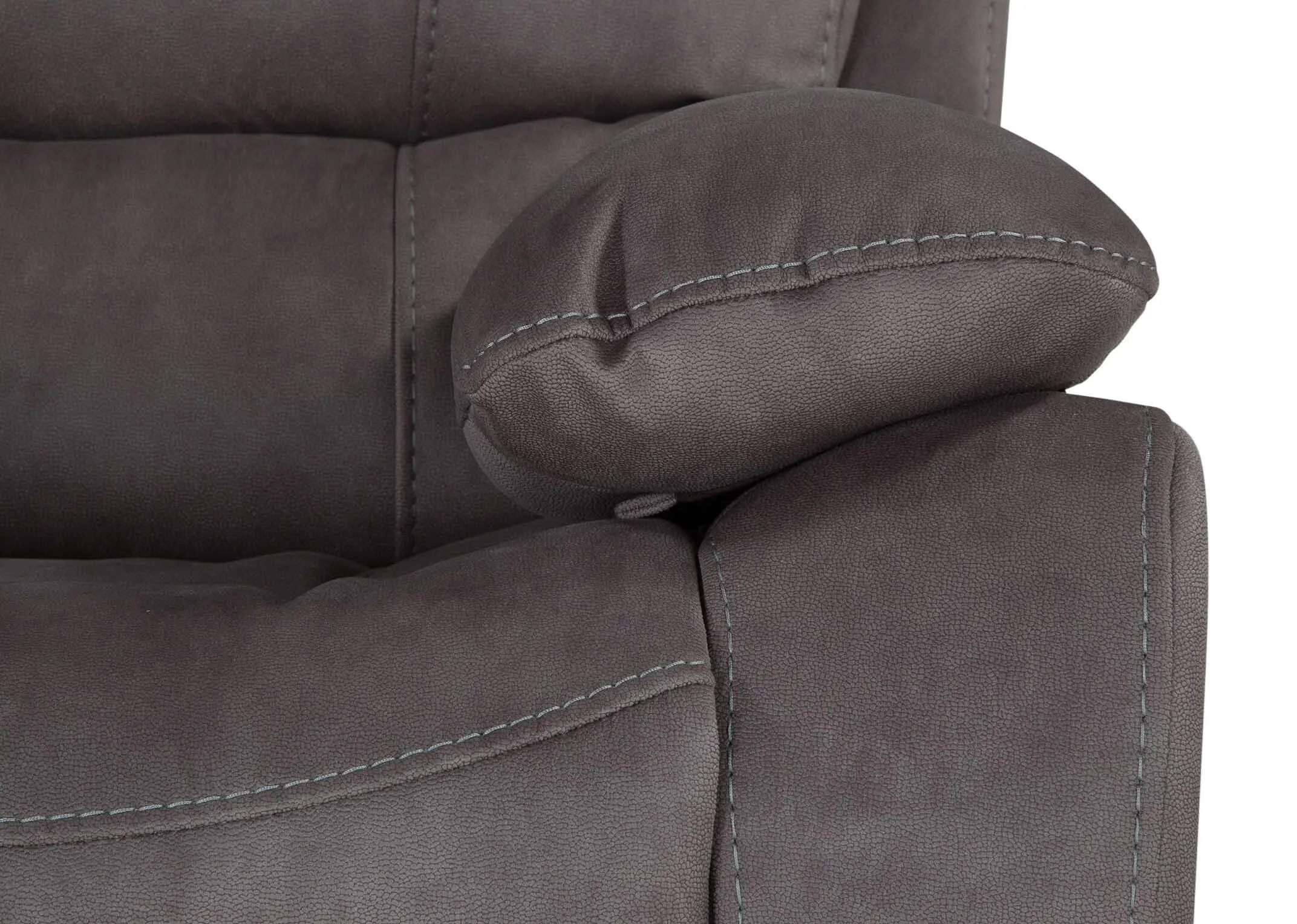 Hannah grey faux suede fabric reclining armchair 100cm (Height) x 105cm (Width) x 92cm (Depth)