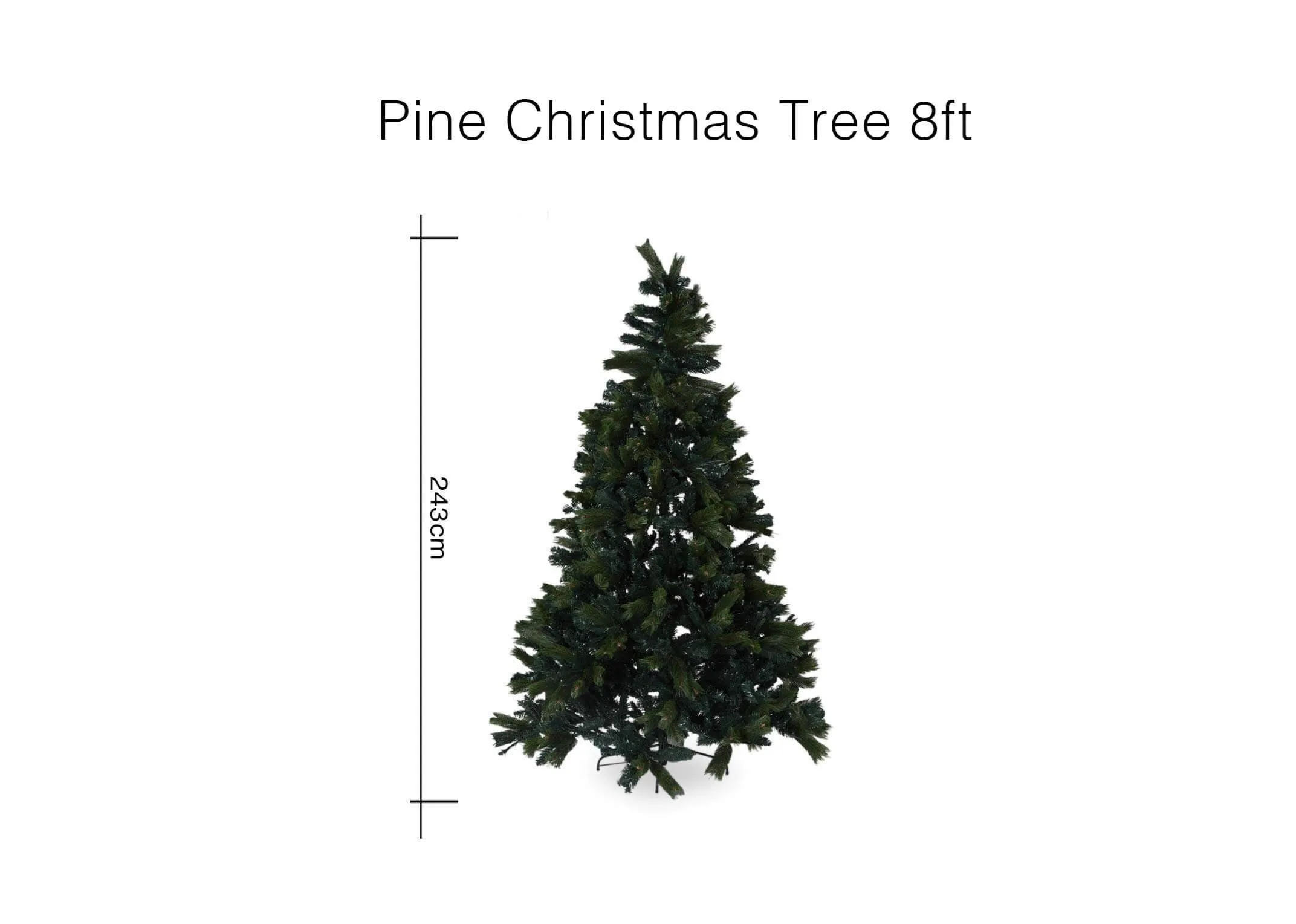 A dimension image for the 8 ft Pine Christmas Tree 243cm (Height)