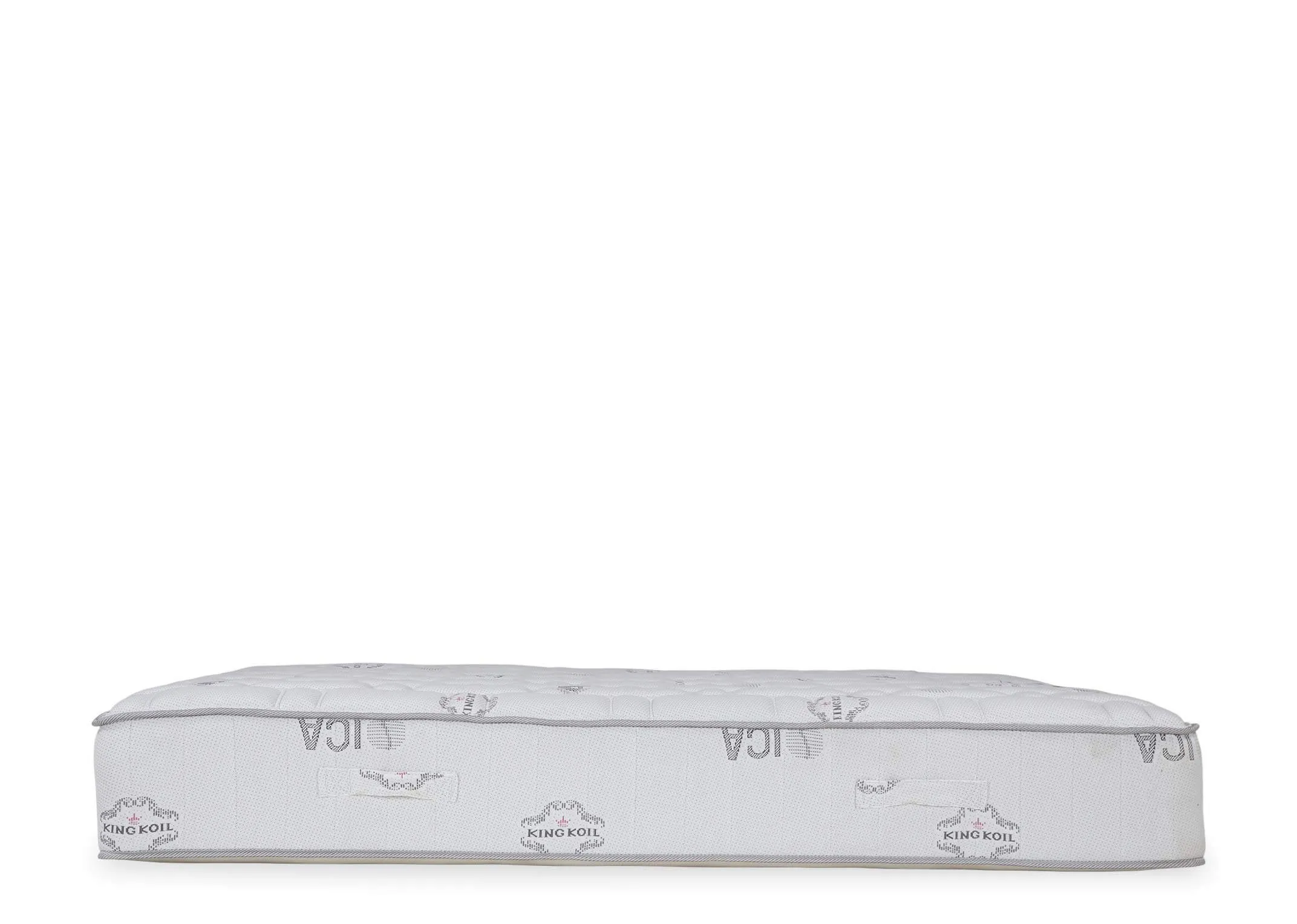 Full side view of the Posture Superbe king size 5ft mattress showing the King Koil logo on the side