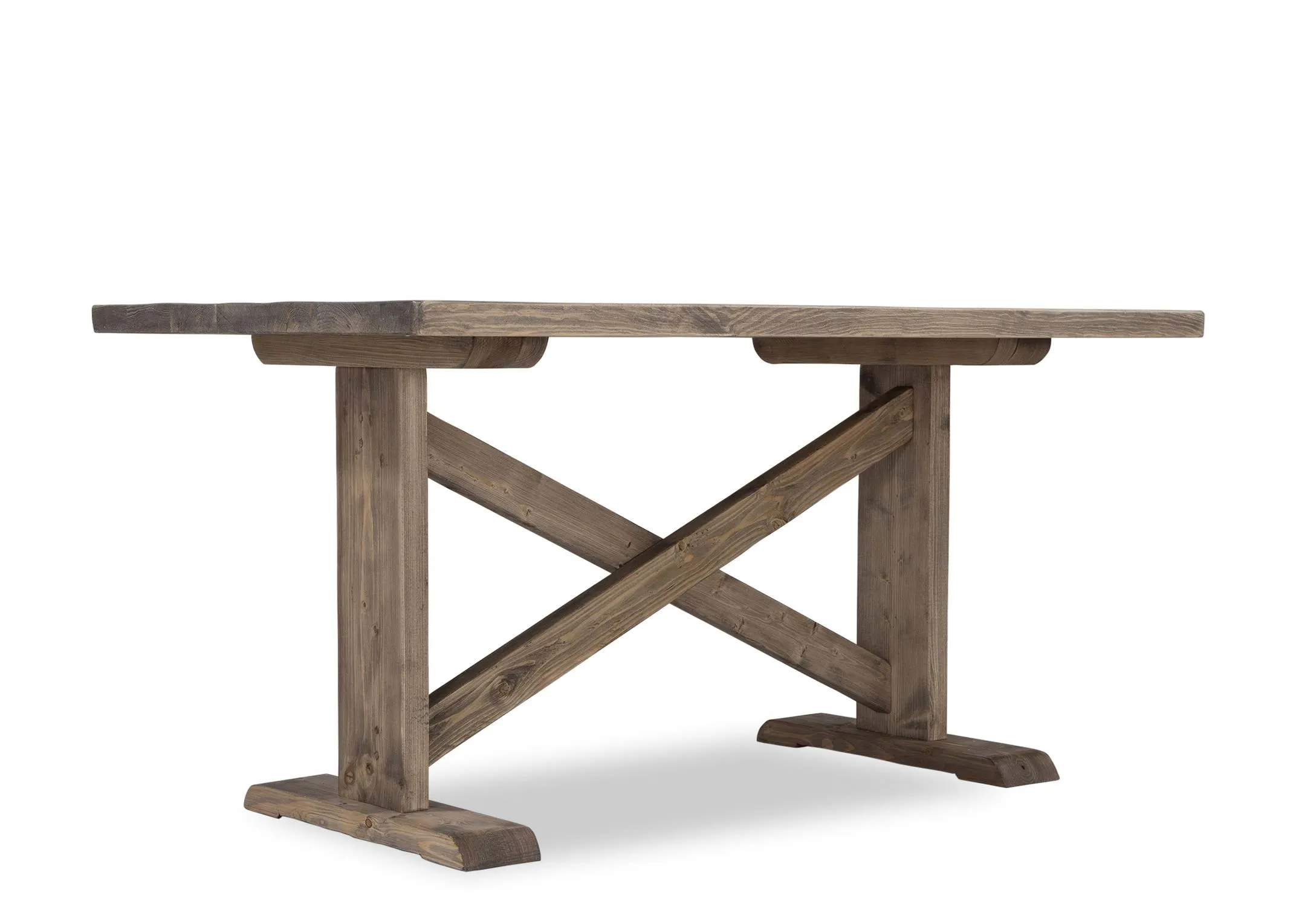 An anged shot of the Grafton wooden dining table.