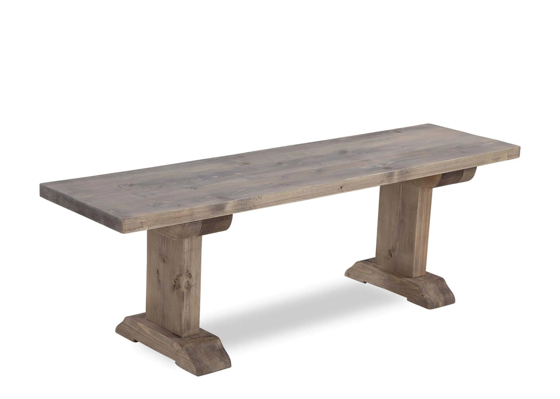 A power shot image of the grey wooden Grafton dining bench.