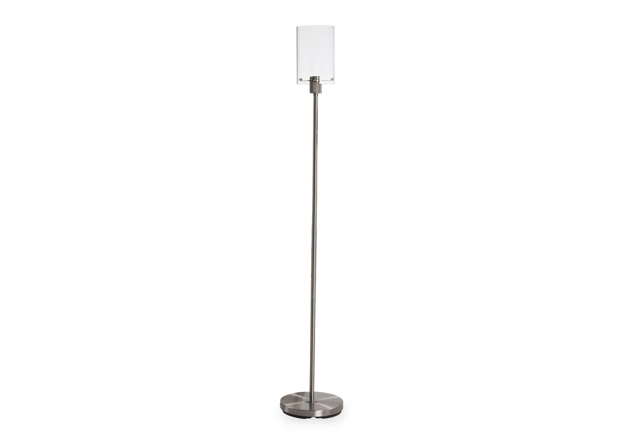 An image of the full view of the Leanne Chrome Floor Lamp.
