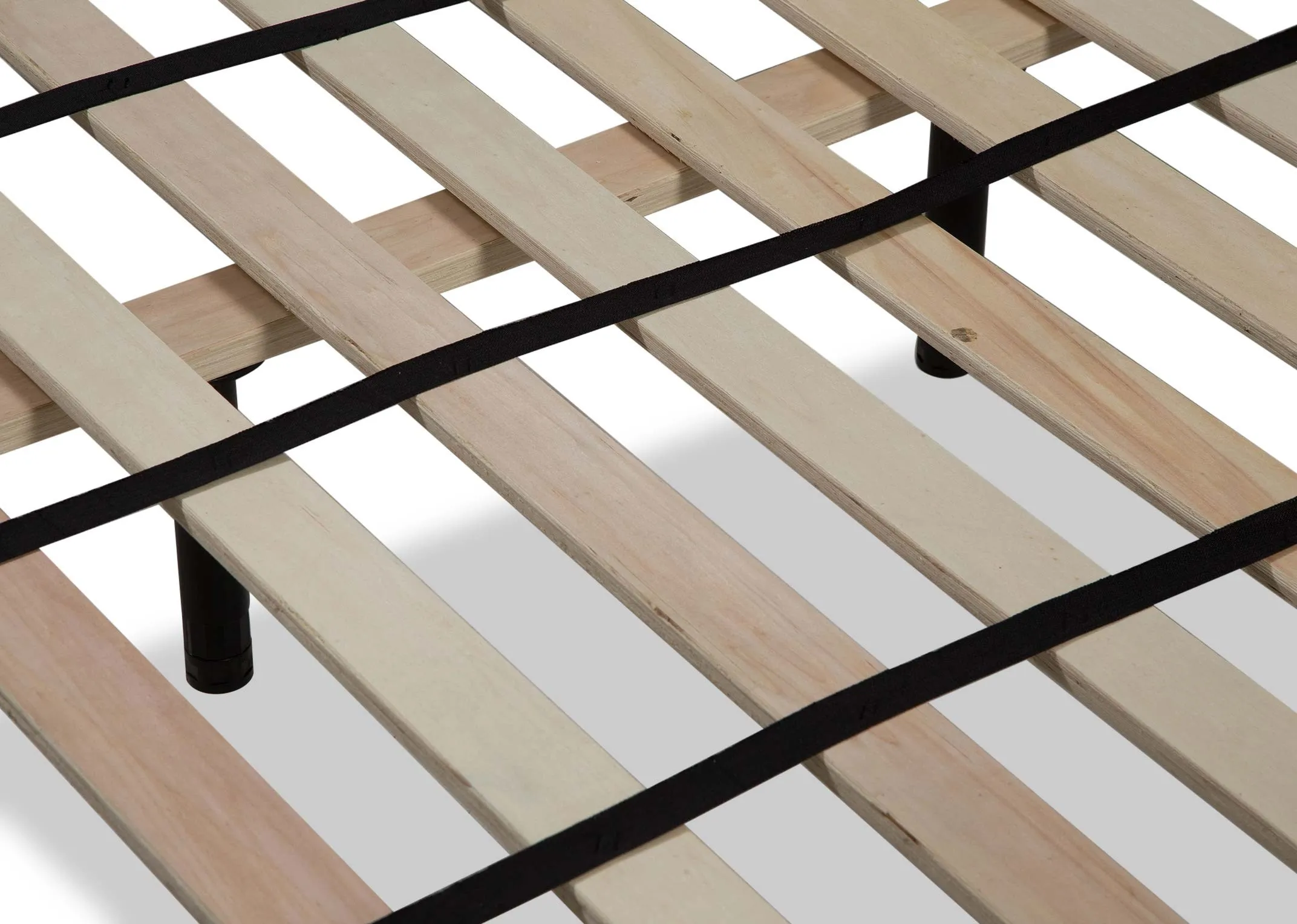 A close up image of the slats of the Majestic 6ft Grey Velvet Bed frame.