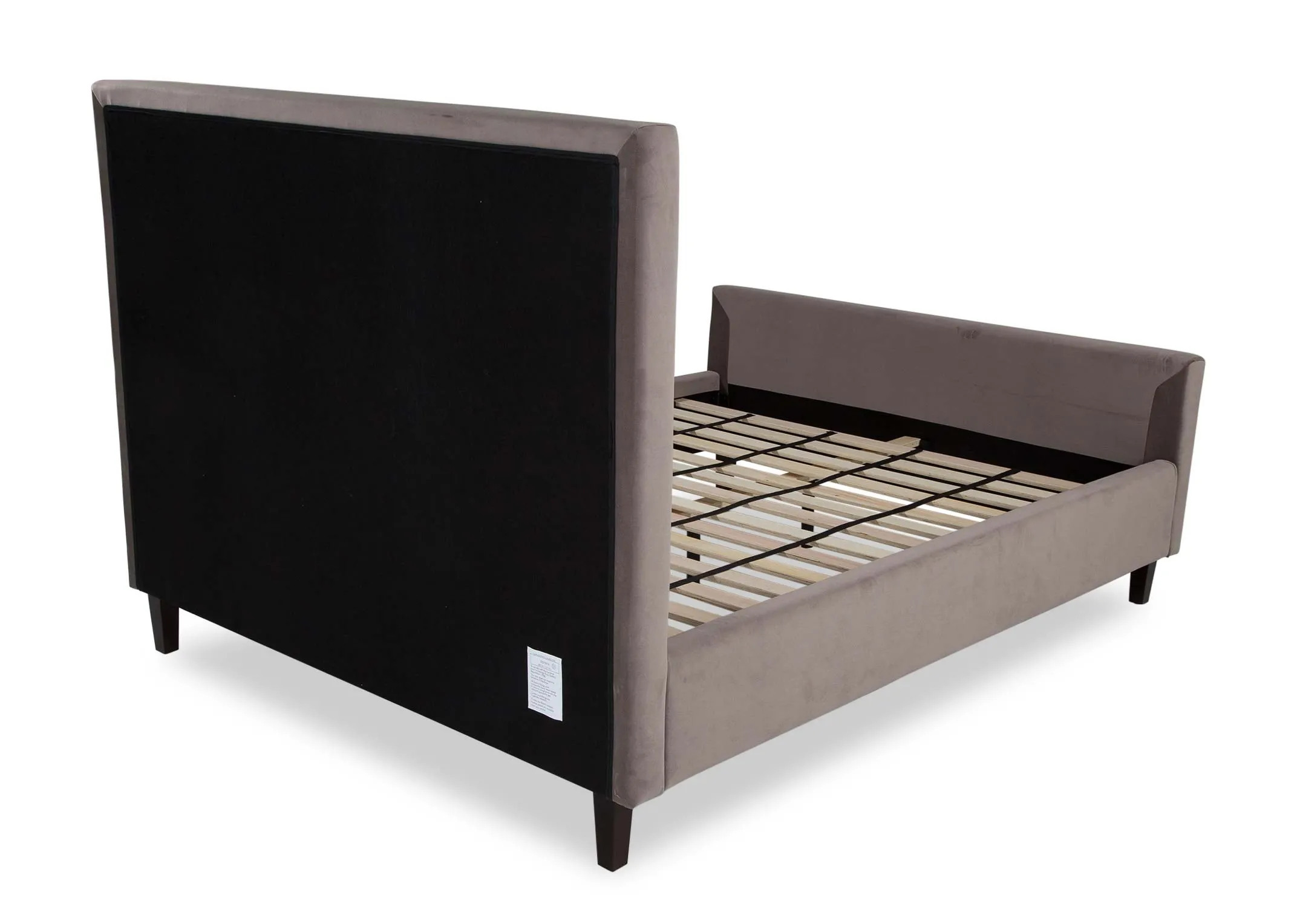 A sideview image of the Majestic 6ft Grey Velvet Bed frame.