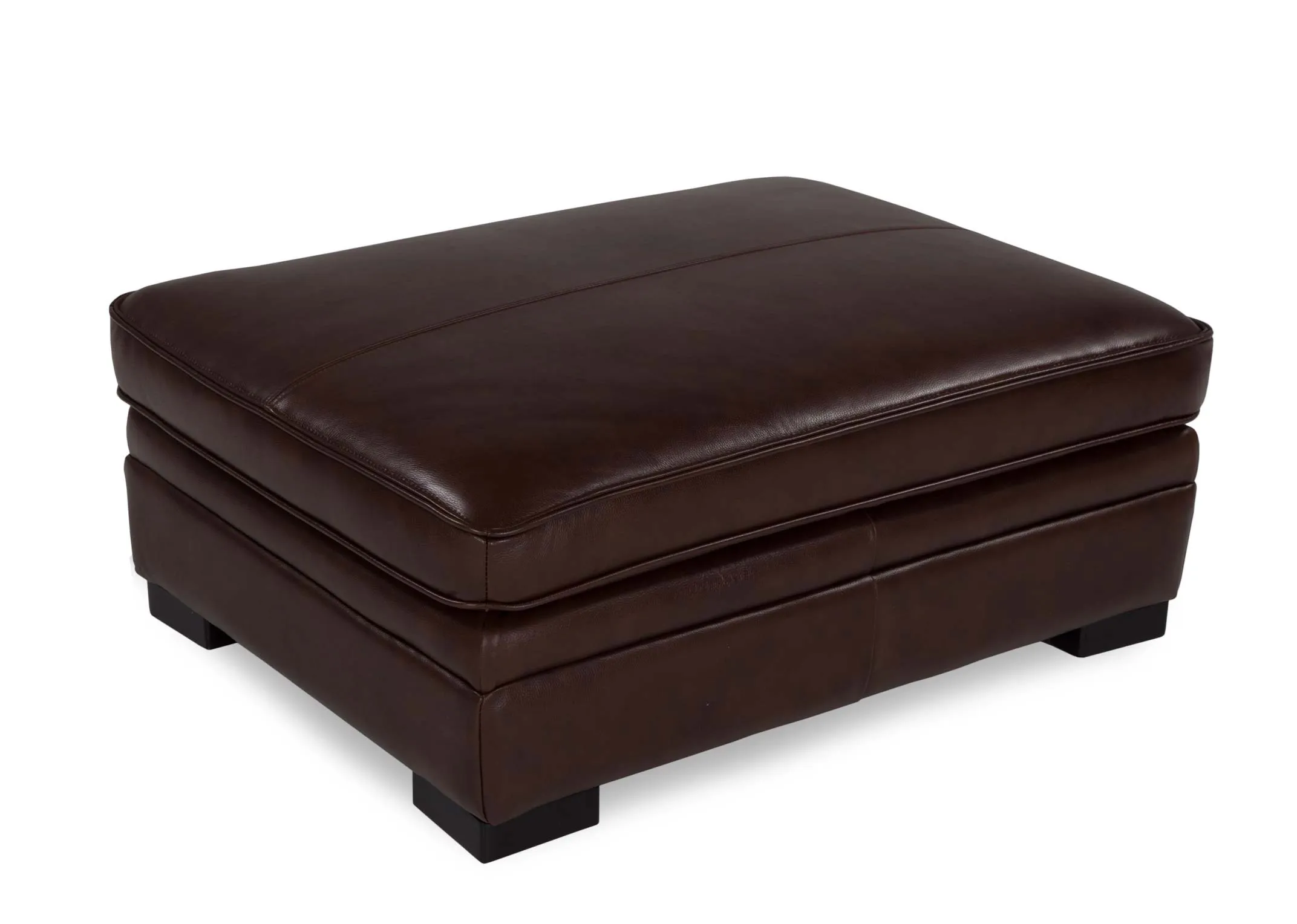Brown Leather Footstool (Large) - Apollo