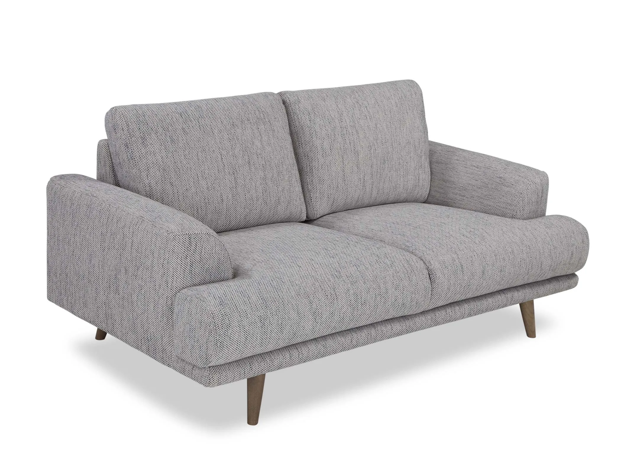 A power shot image of the Legend 2 seater sofa in grey fabric.
