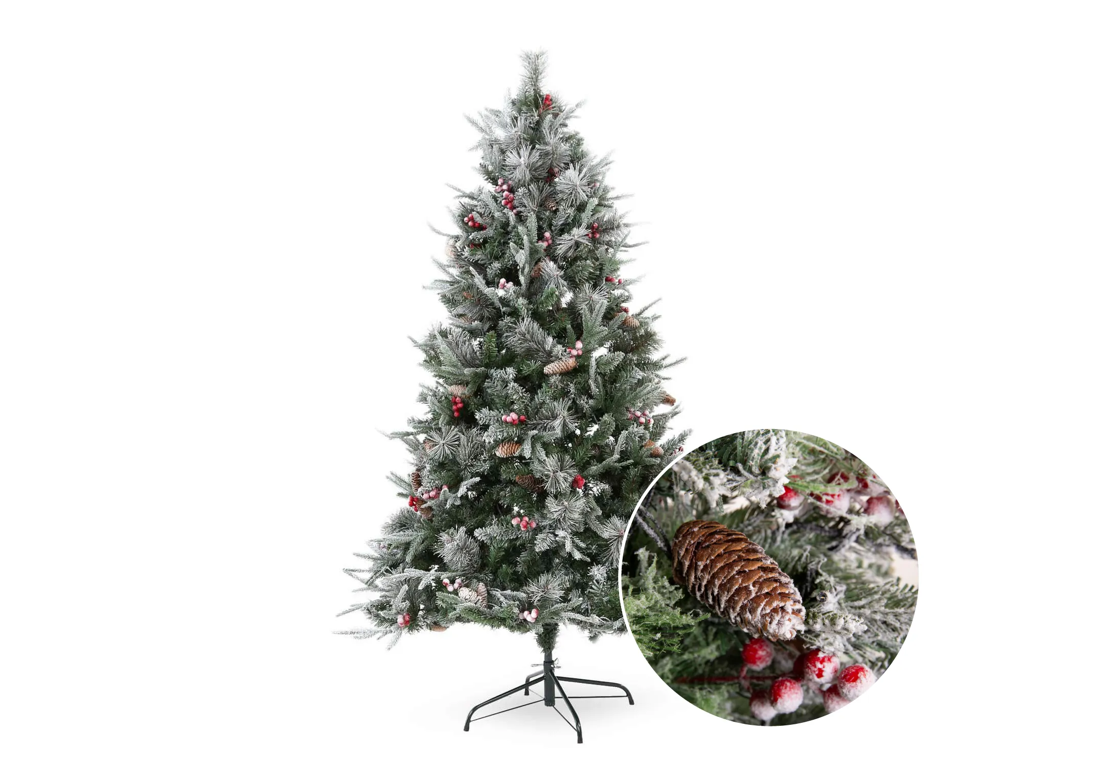 Vermont 8ft (240cm) Snow with LED Lights - White Christmas Tree