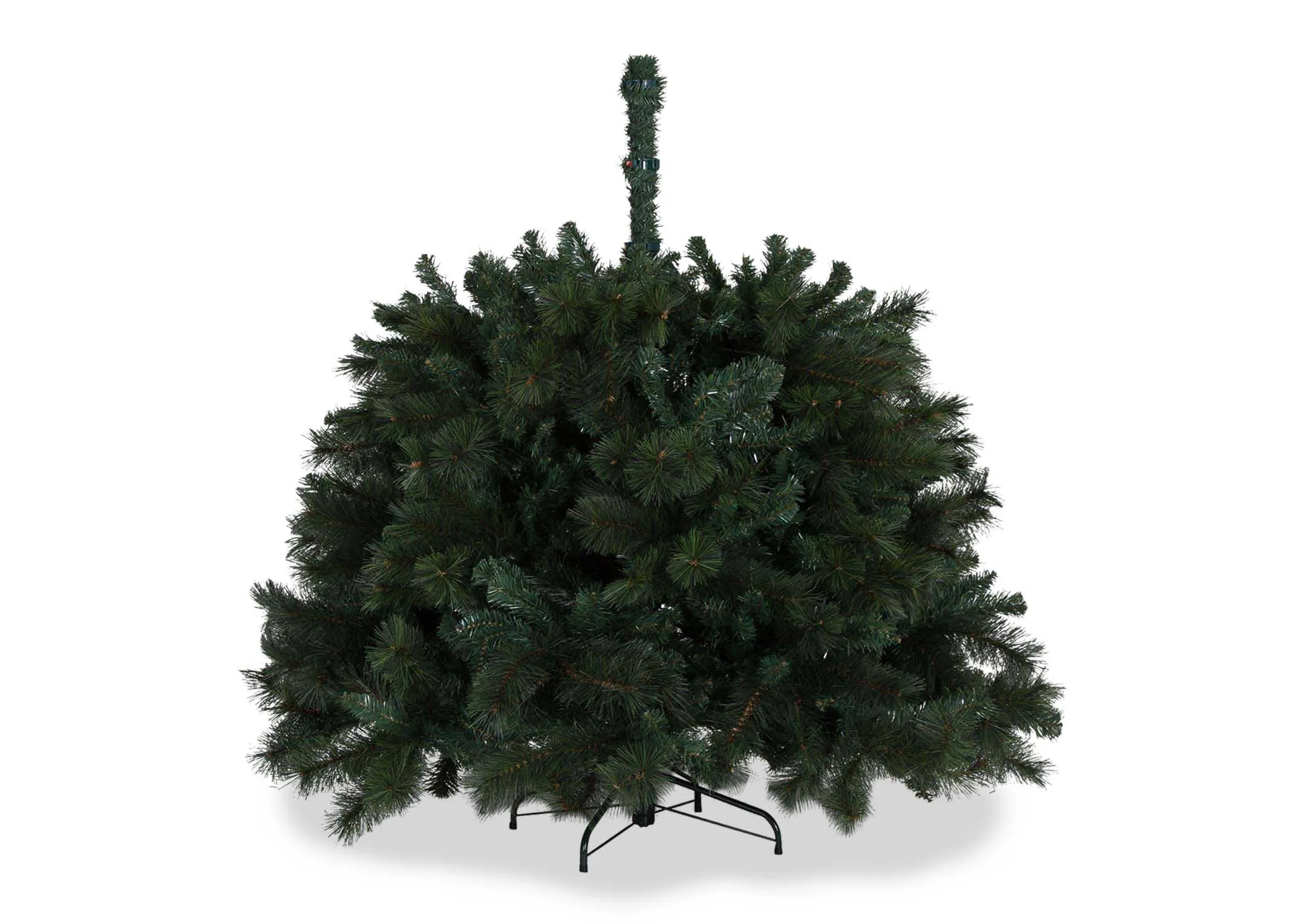 A shot of the 8ft mixed needle Christmas tree with 5 sections in place.