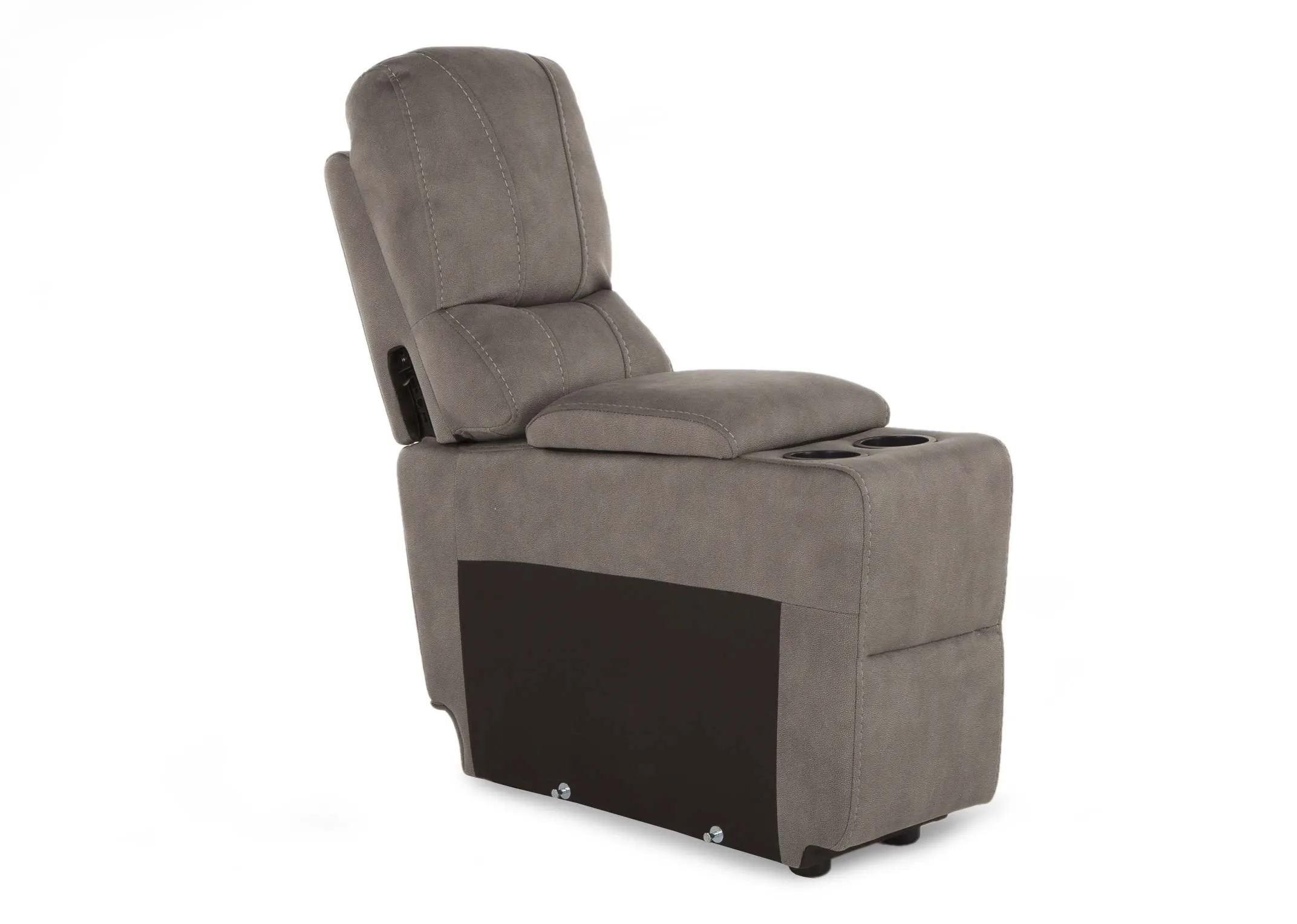 A drinks holder corner part in sultry grey from EZ Living Furniture's Hannah range. Angled view.