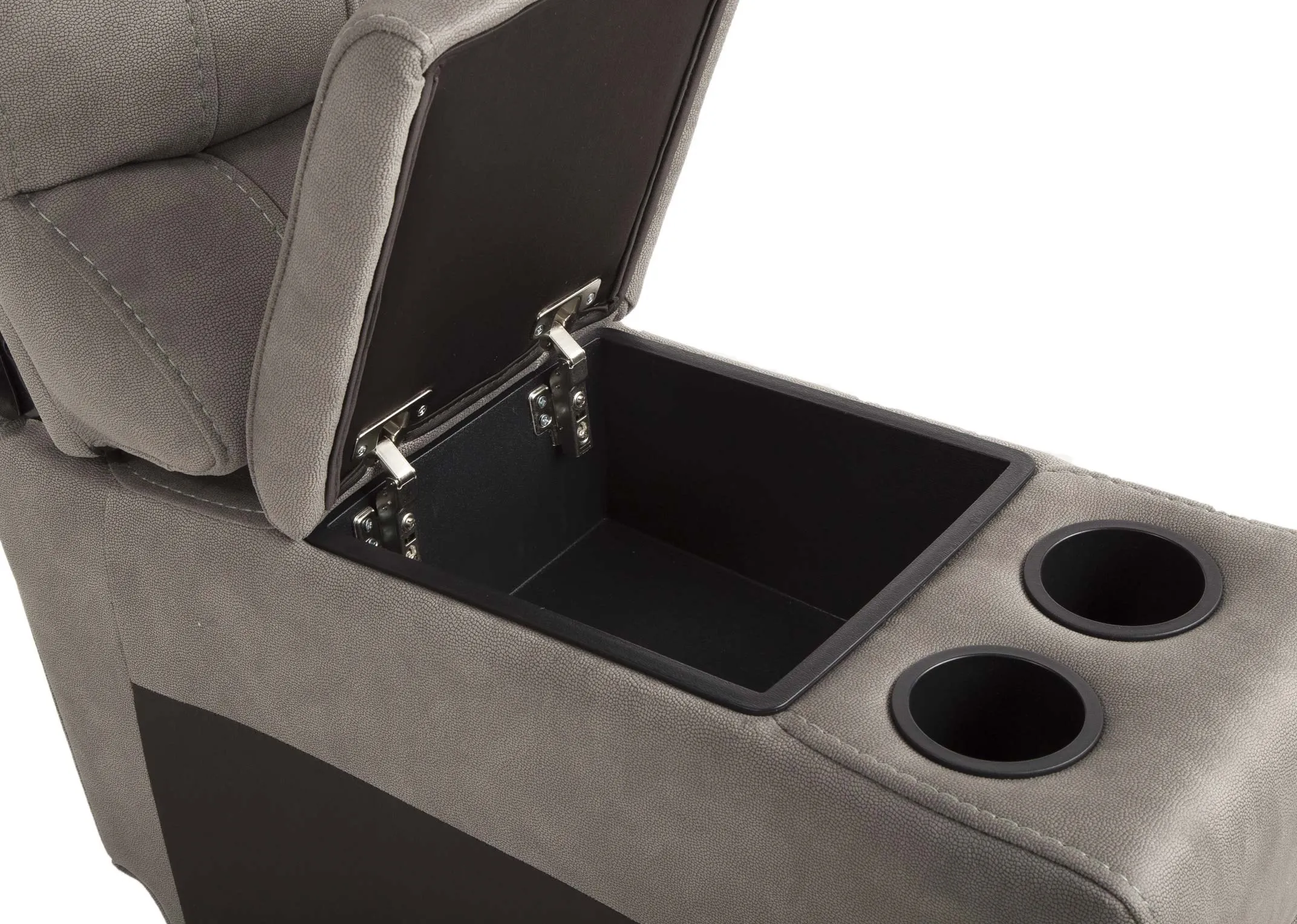 A drinks holder corner part in sultry grey from EZ Living Furniture's Hannah range. Closeup view