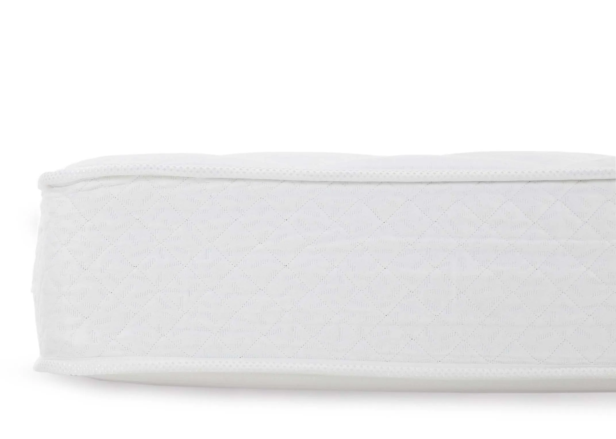 New Clifden Double (4 ft 6) roll up mattress in a closeup image showing the mattress depth