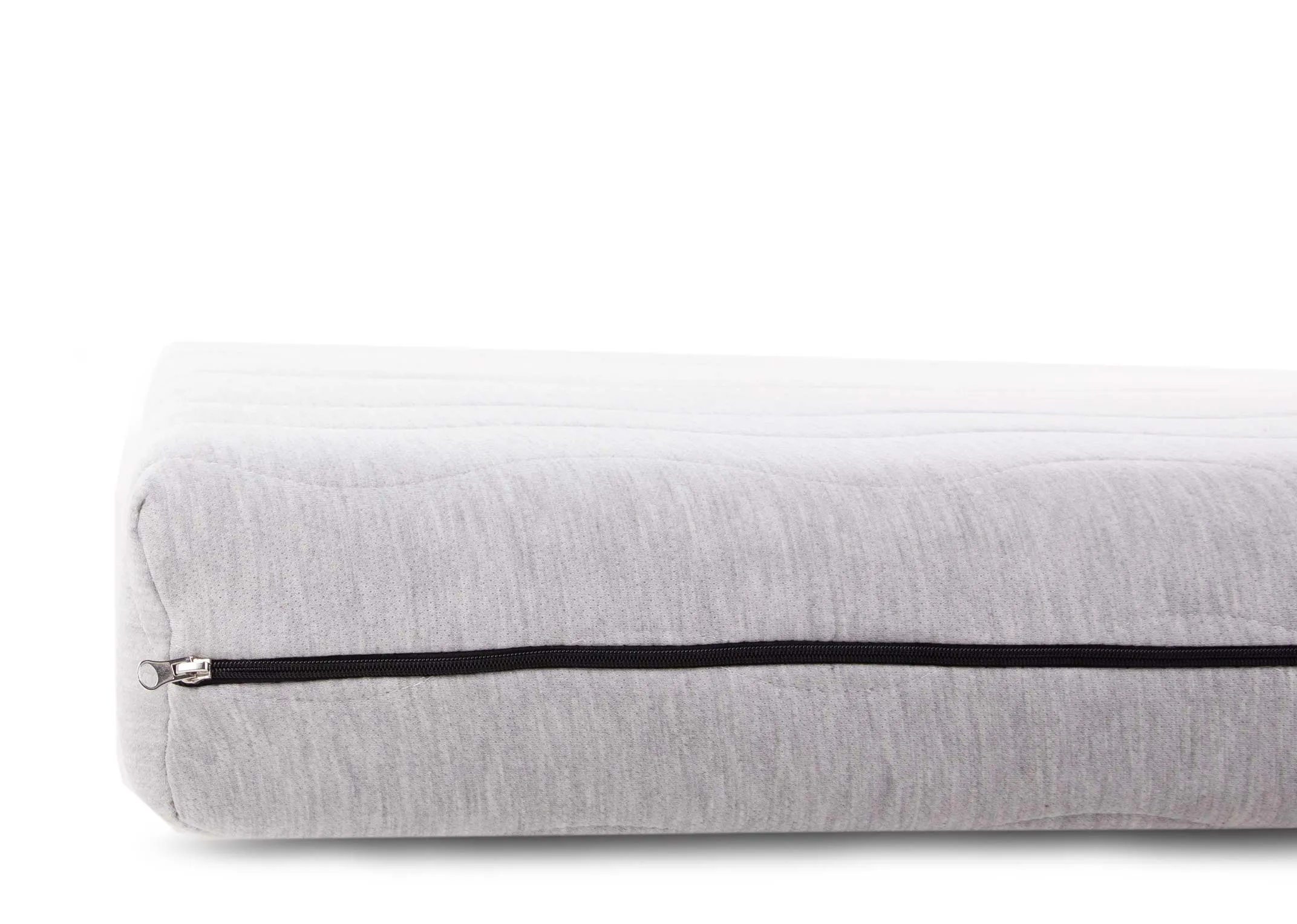 A 3ft Single memory foam mattress from EZ Living Furniture's Comfort Foam range. Side view of removable cover