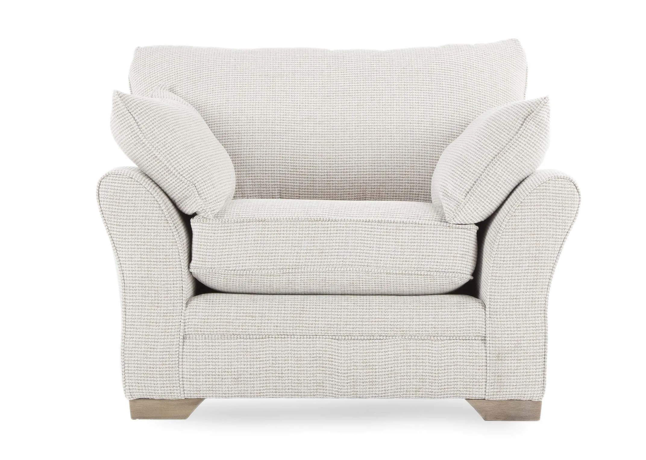 Sader Beige Fabric Accent Armchair in an image taken from the front showing the textured fabric