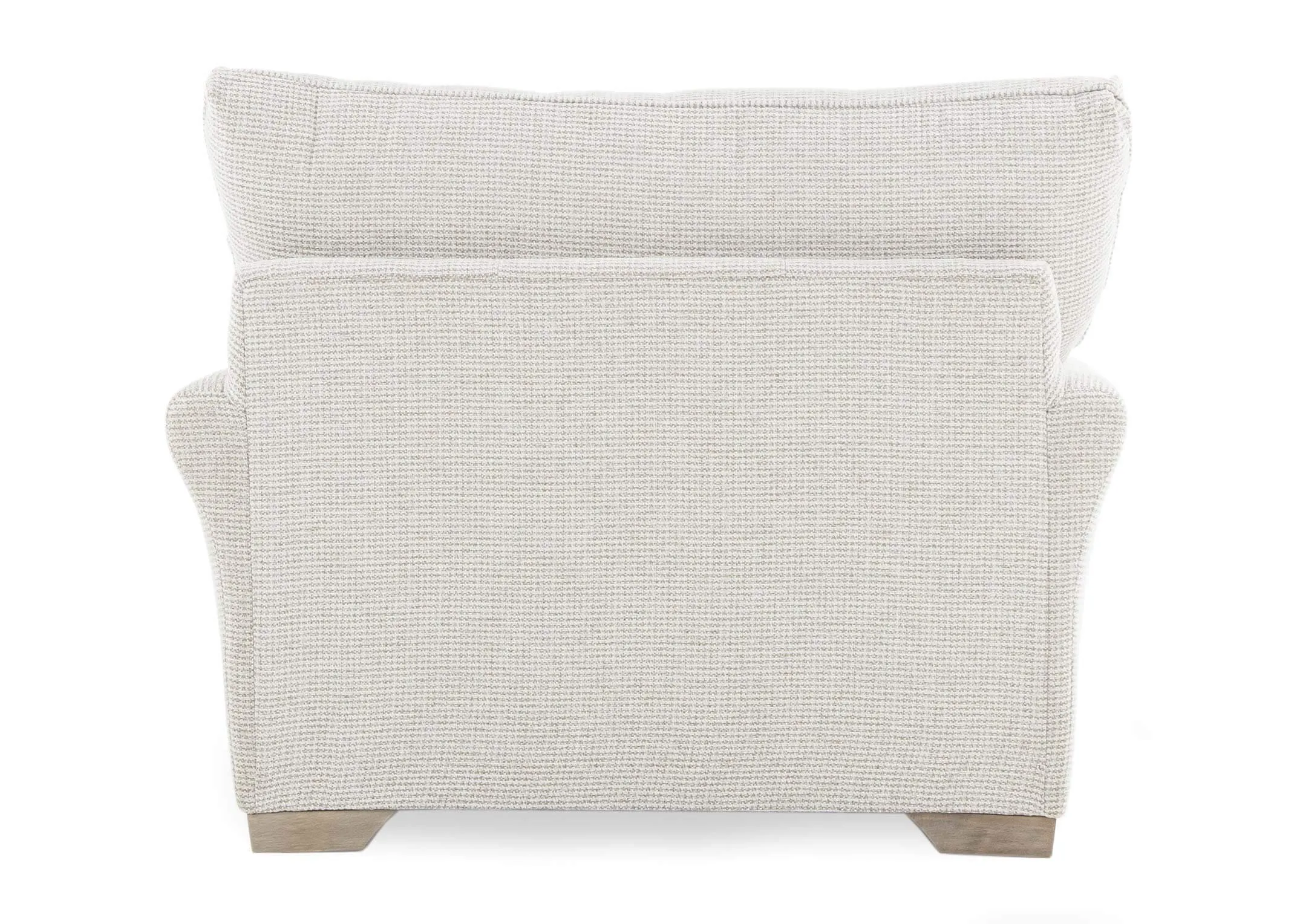 Sader Beige Fabric Accent Armchair in an image taken from the back