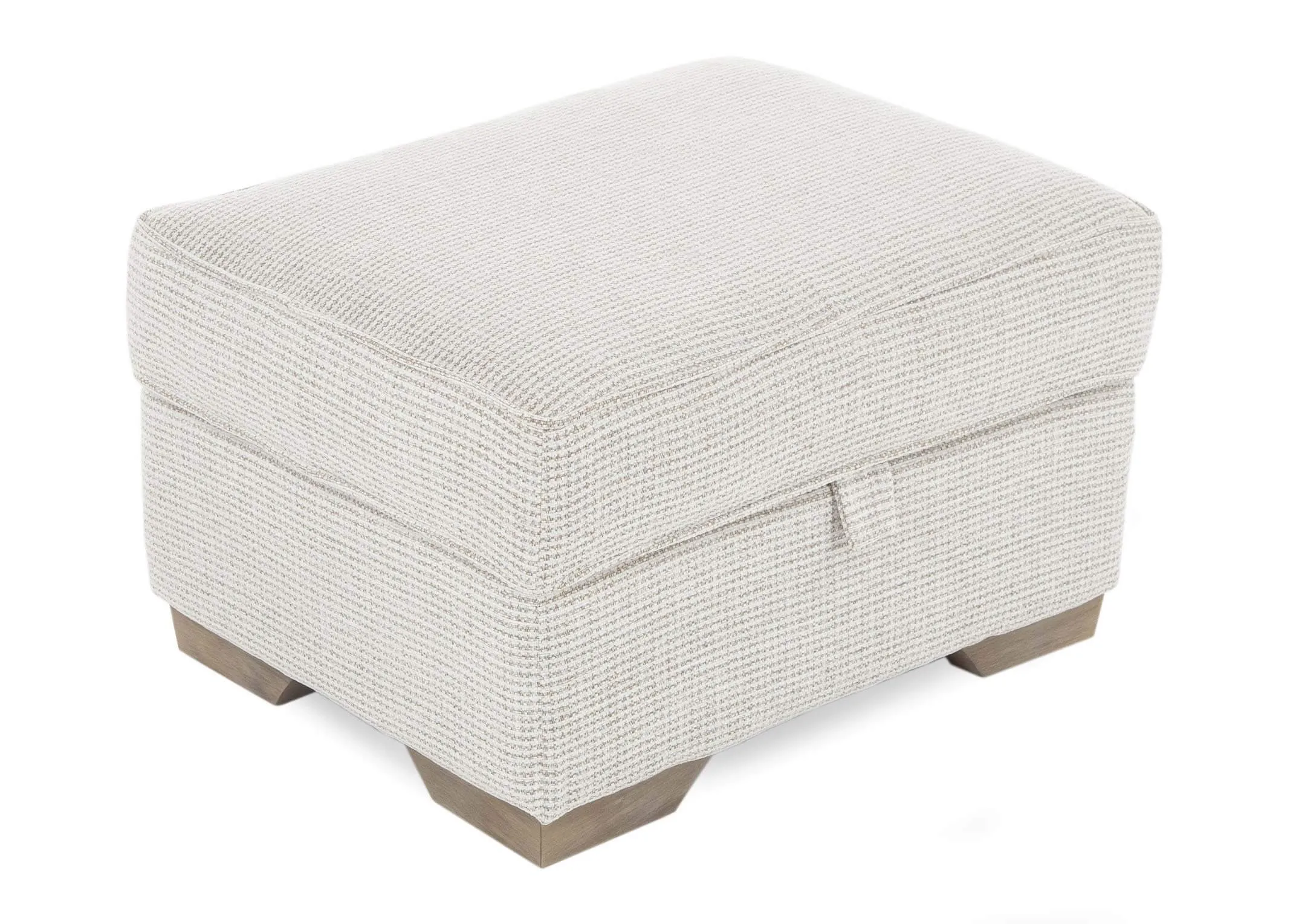 Beige Fabric Accent Footstool with Storage - Strata