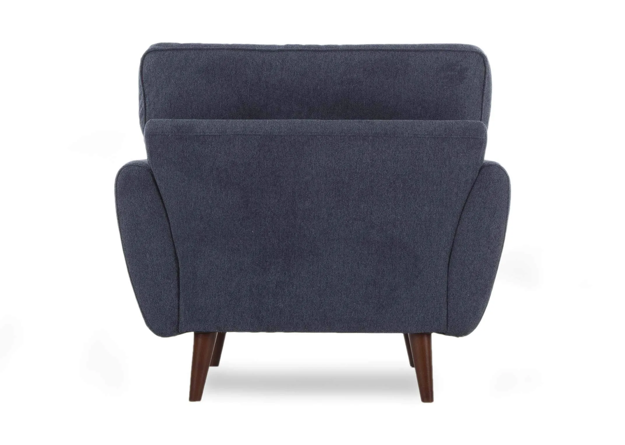 Caoimhe Navy Fabric Armchair in an mage taken from the back