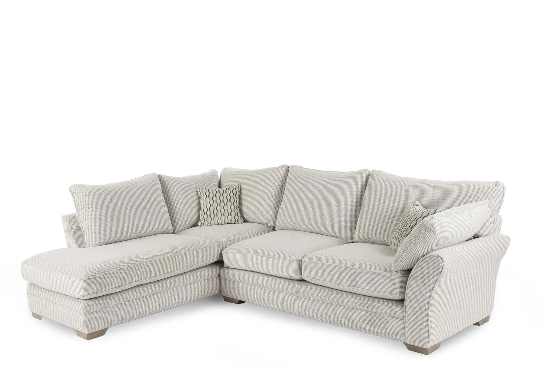 Sadler Beige Fabric Accent Right Arm Corner Chaise in a power image