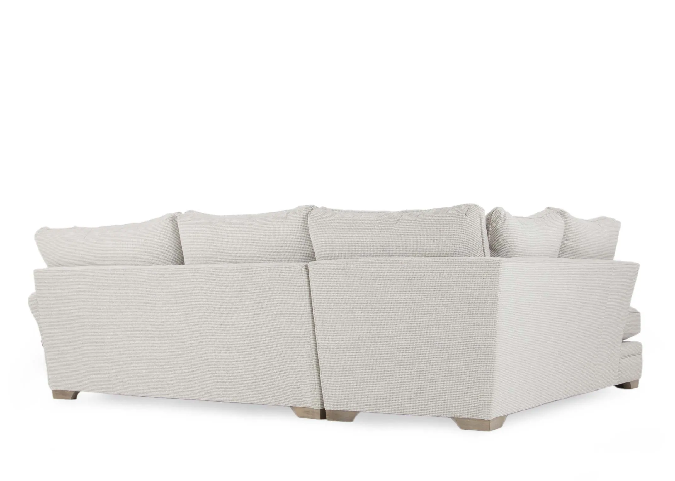 Sadler Beige Fabric Accent Right Arm Corner Chaise in an image taken from the back