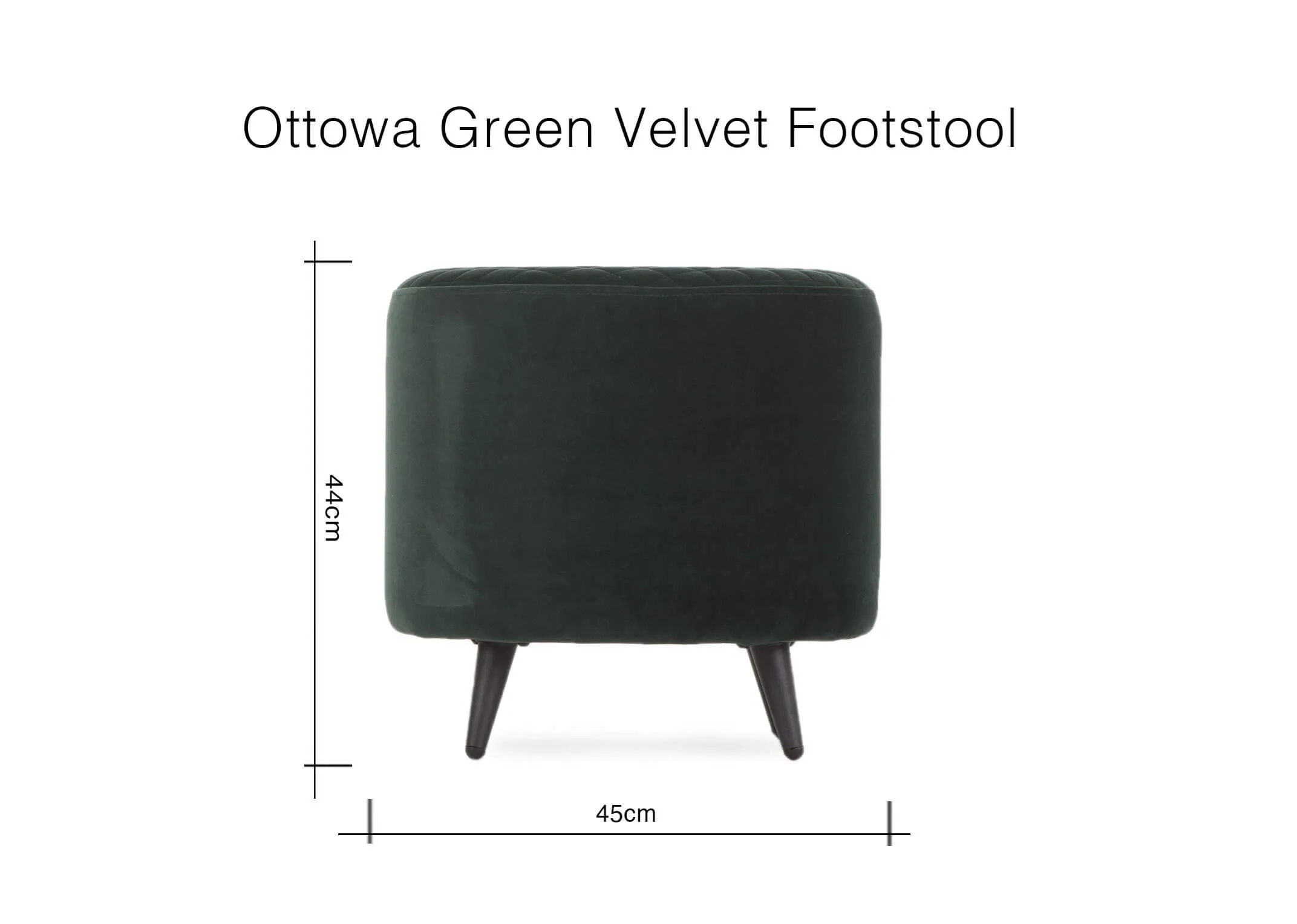 A dimension image of the Ottowa Footstool with 45cm (Width) x 44cm (Height