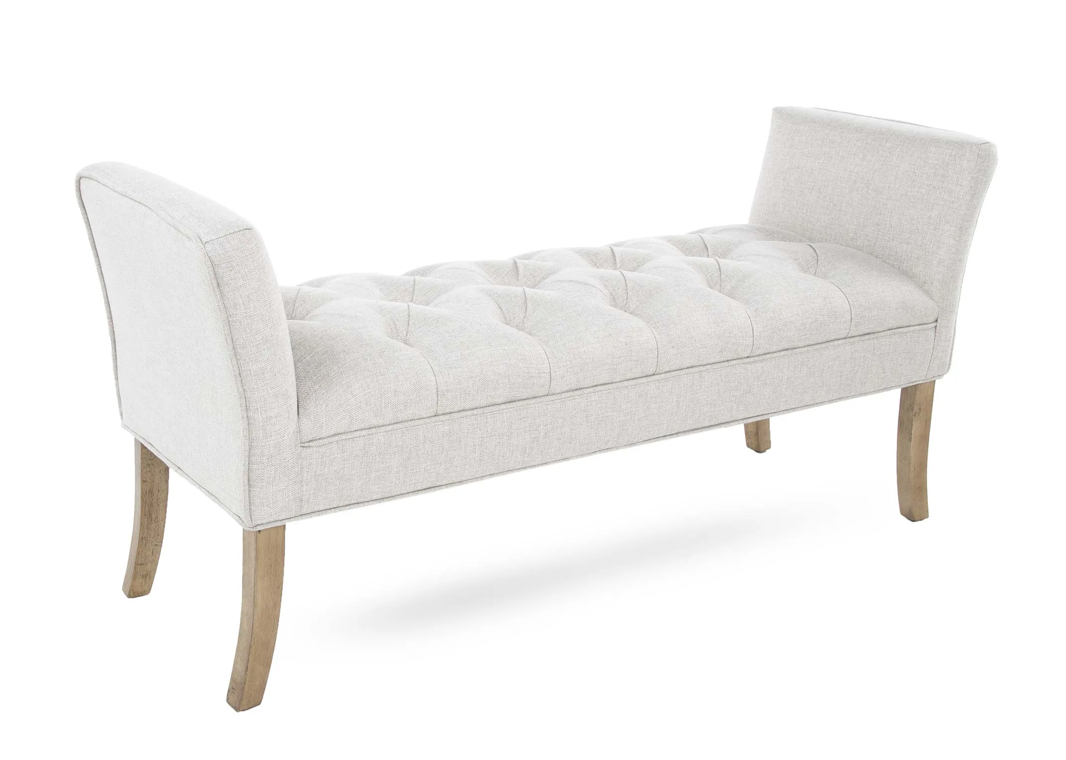 Silver Fabric Bedroom Bench - Cancun