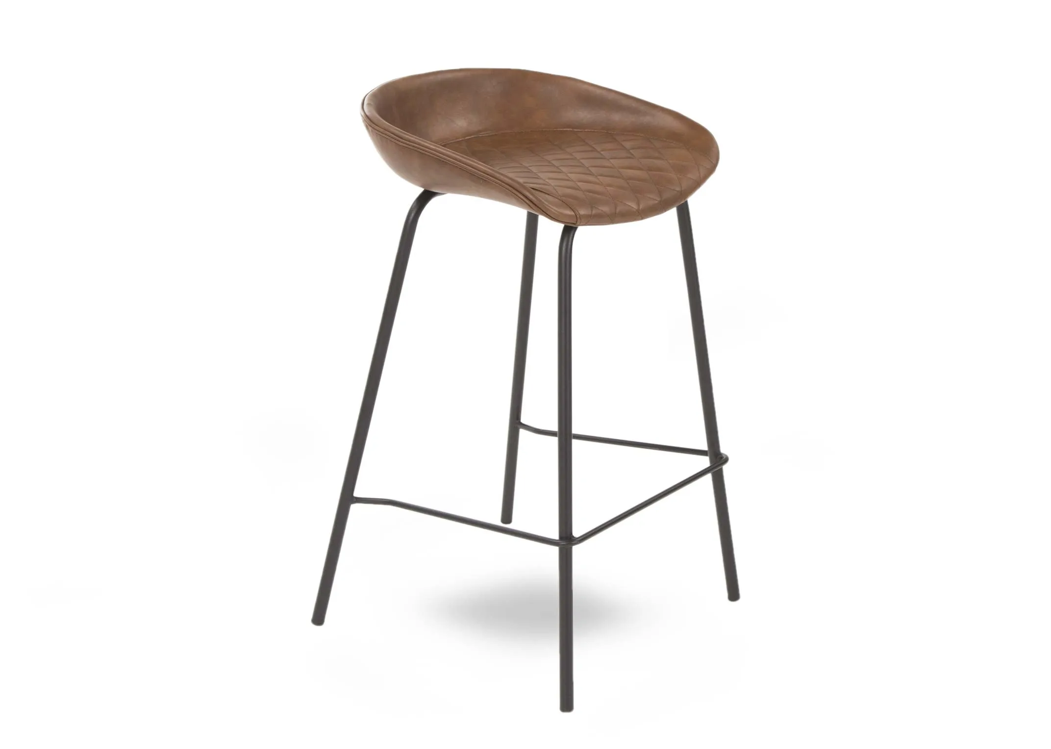 Brown Faux Leather Bar Stool - Jensen