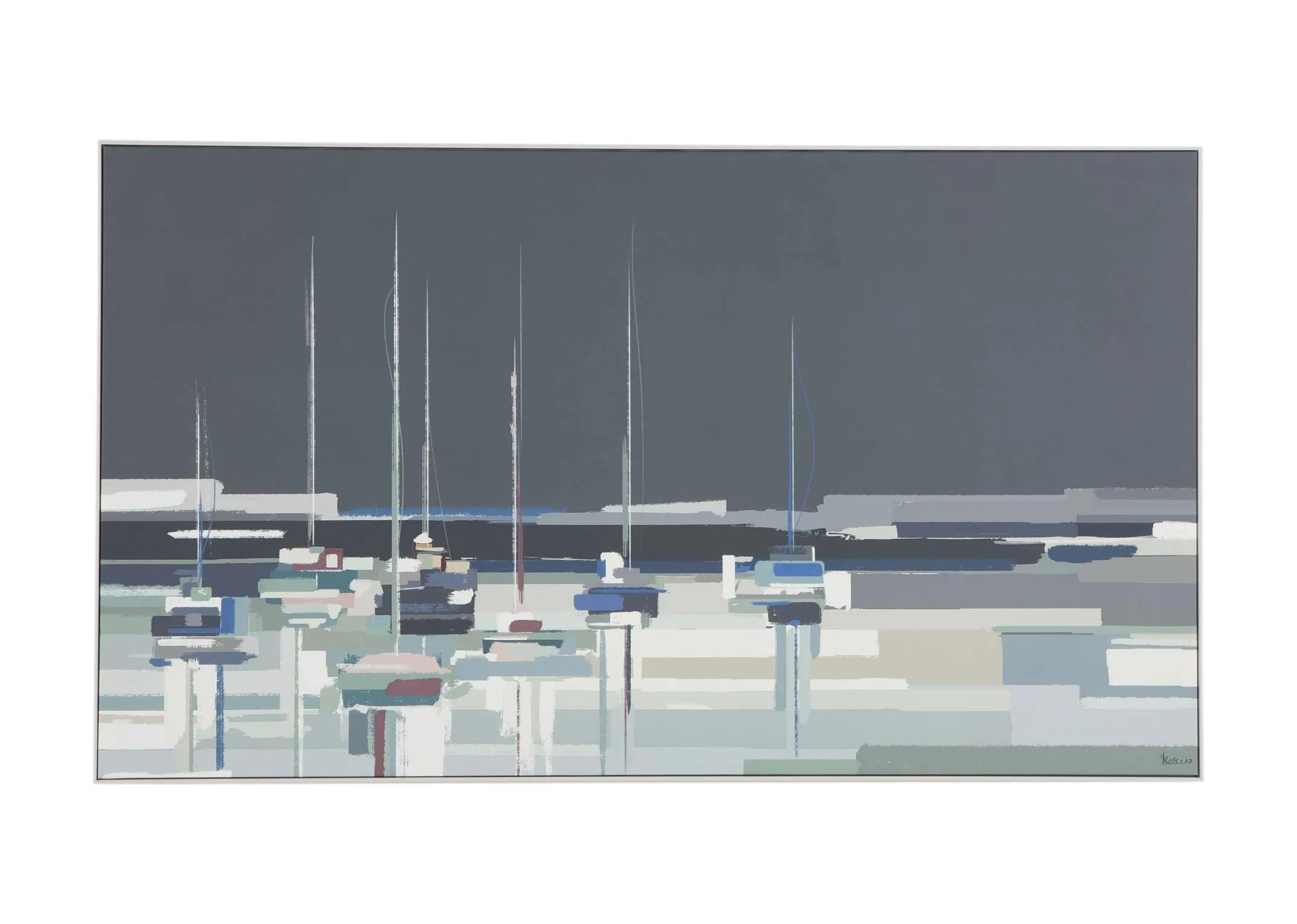 An unframed canvas showing Side by Side as a coastal print from Sabrina Roscino. Front view.