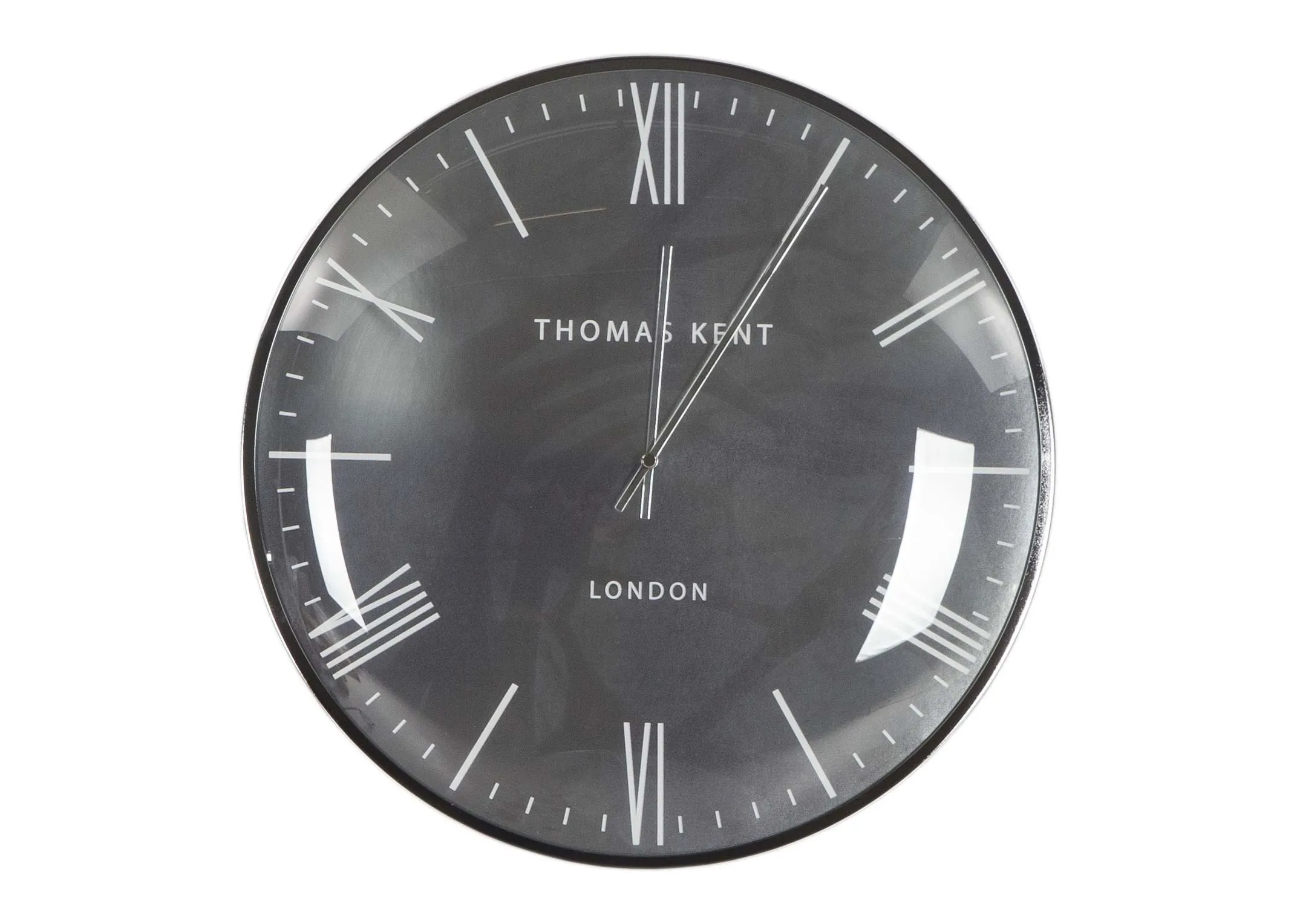 The Medium Silver Oyester wall clock from the Thomas Kent collection at EZ  Living Furniture - front view
